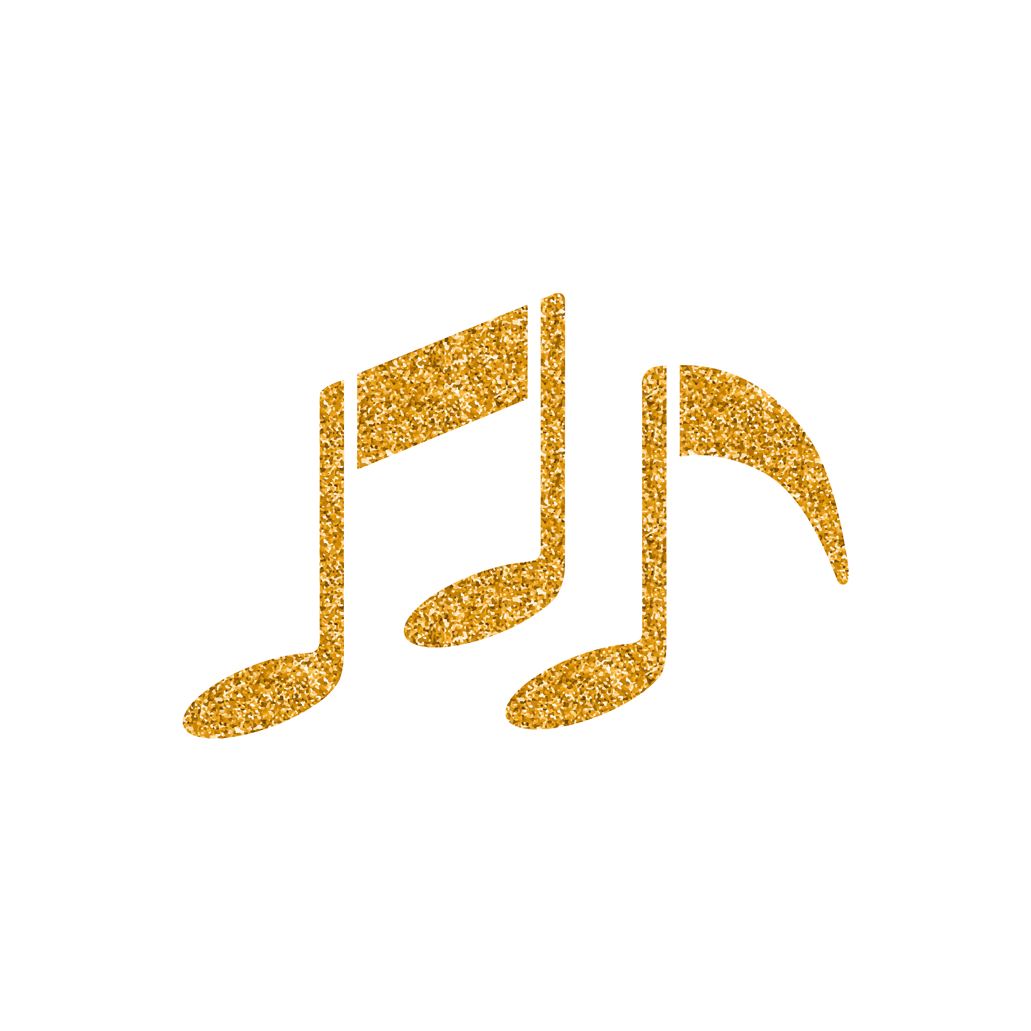 gold glitter icon - music notes