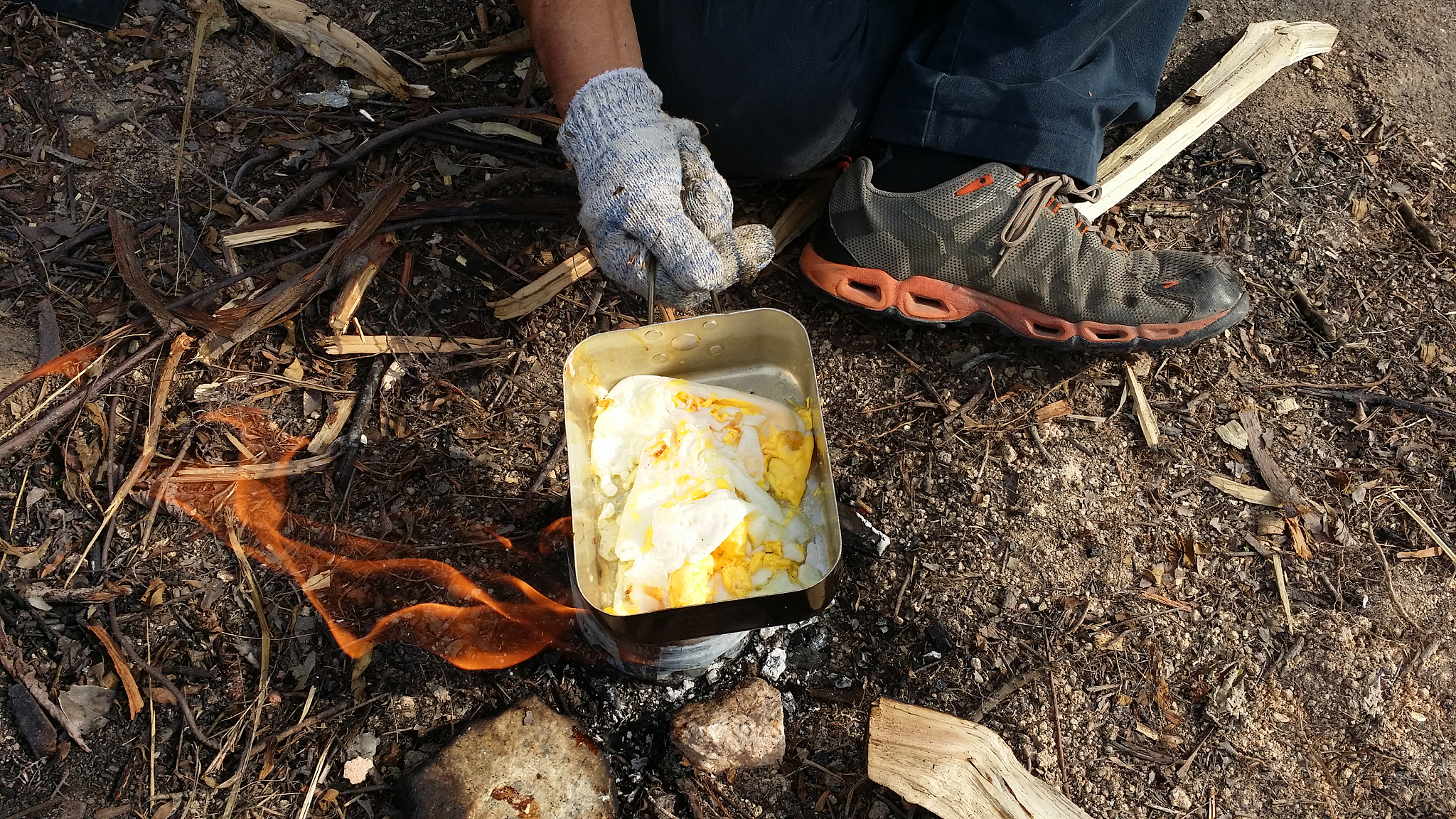 outdoor camp fire and cooking