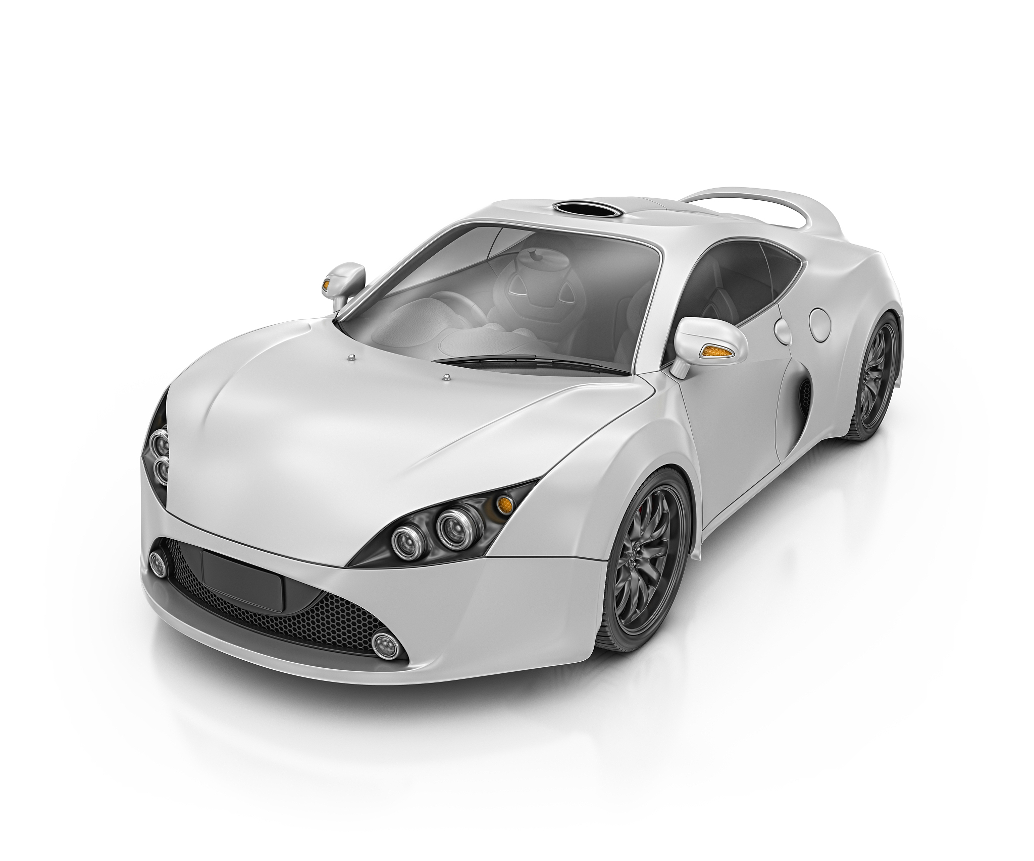 silver supercar