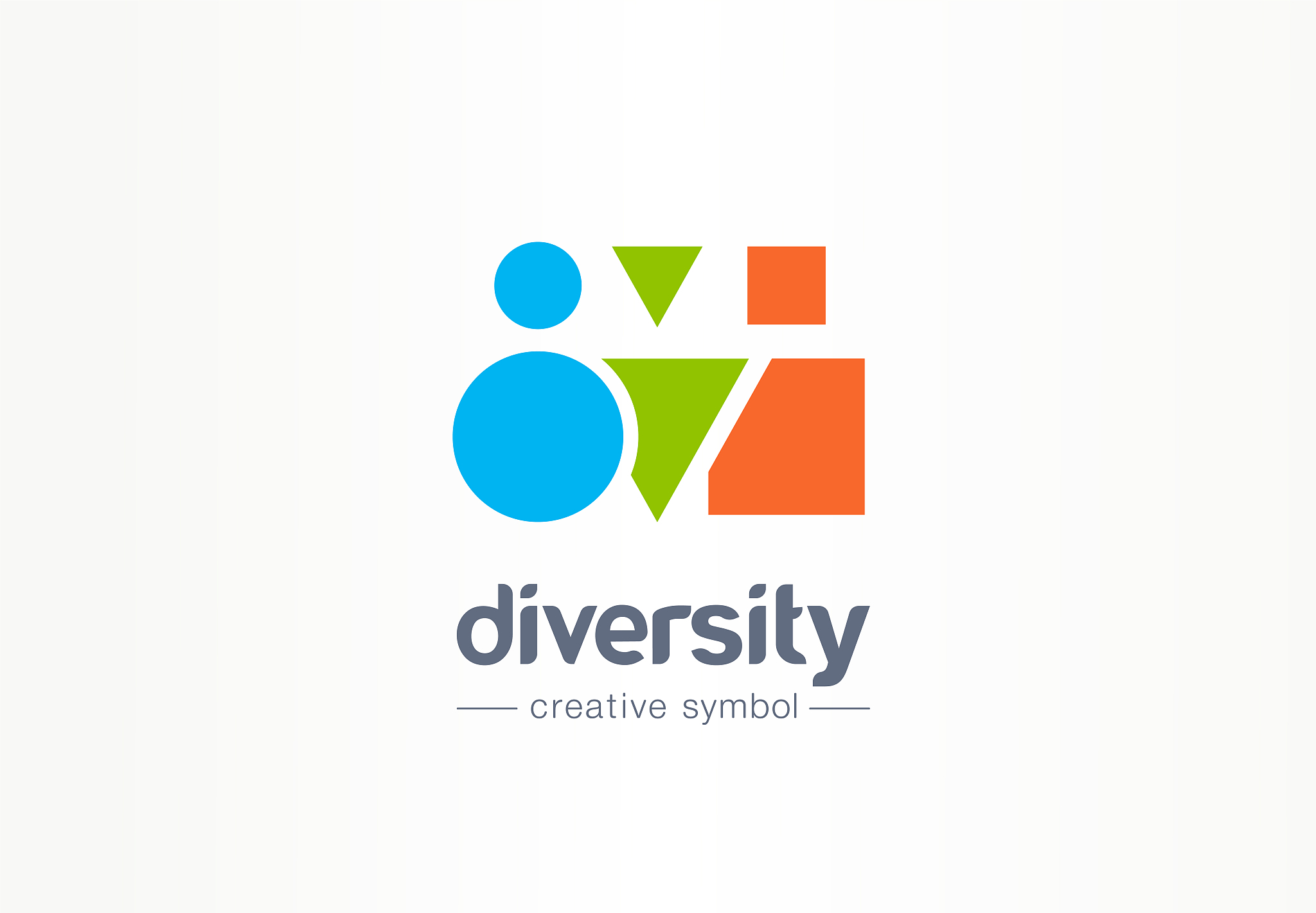 diversity creative symbol concept. different shape people, multi