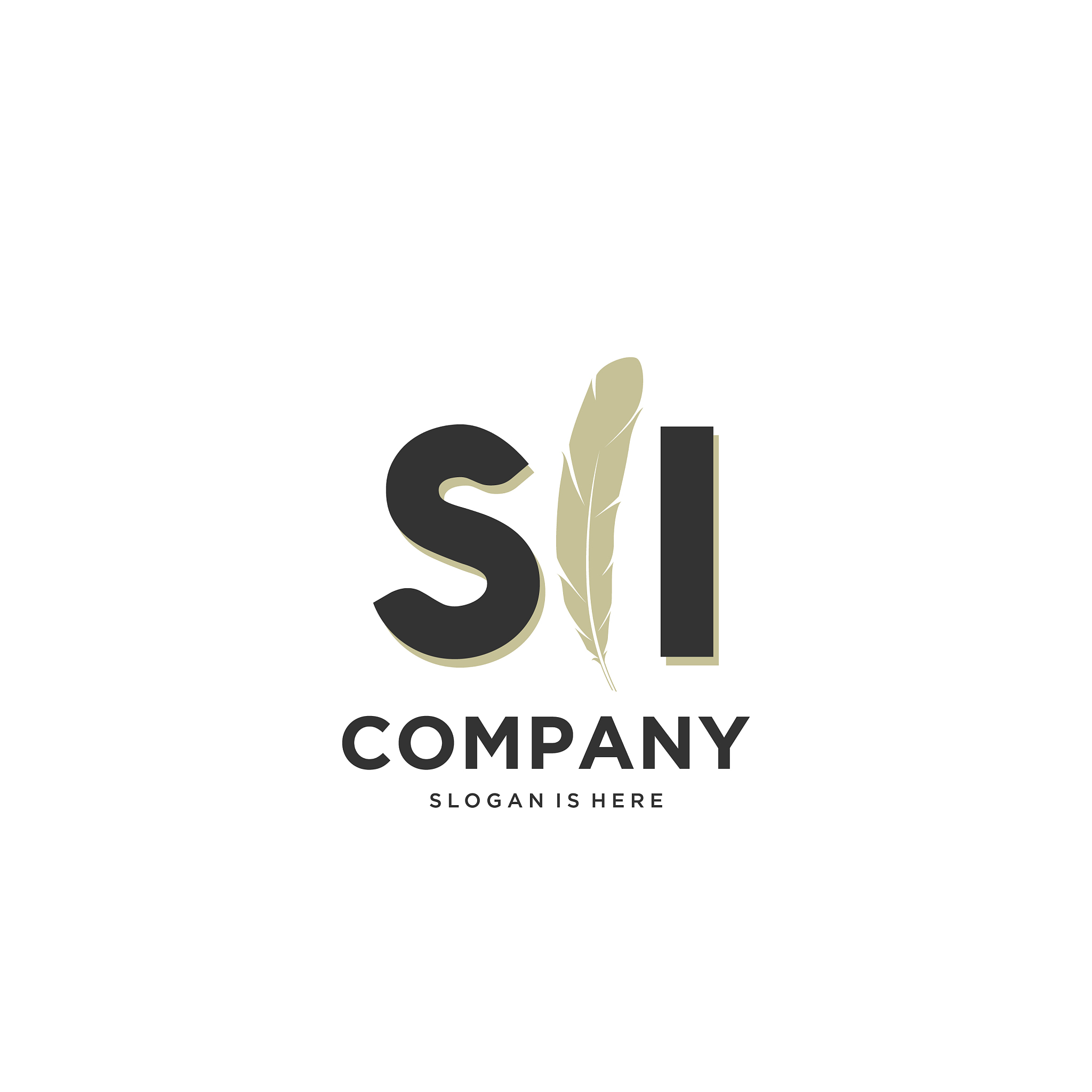 initial si letter unique attractive creative