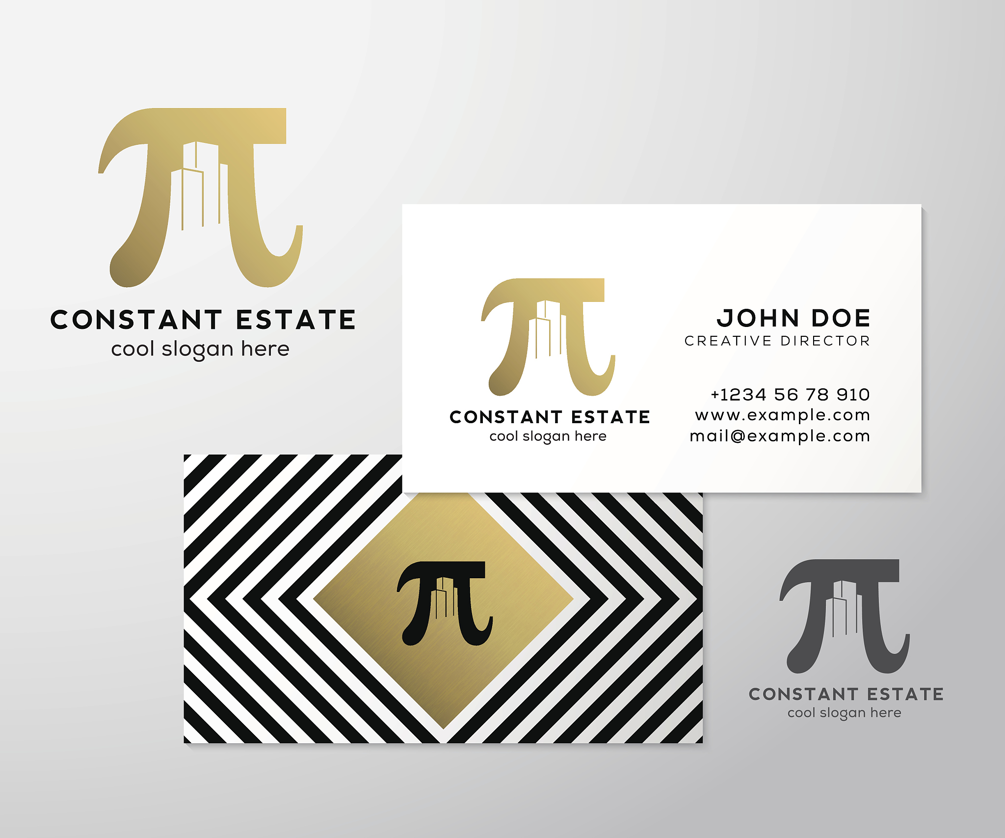 constant estate abstract vector premium business card template. 