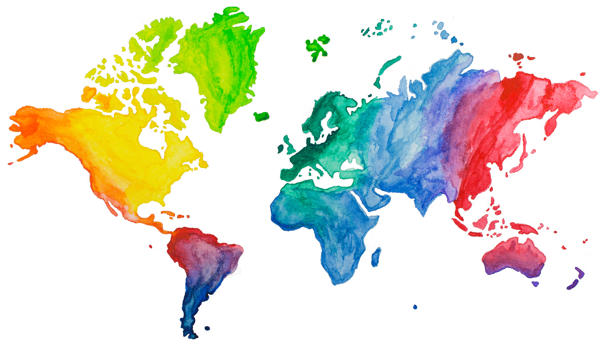 world map watercolors
