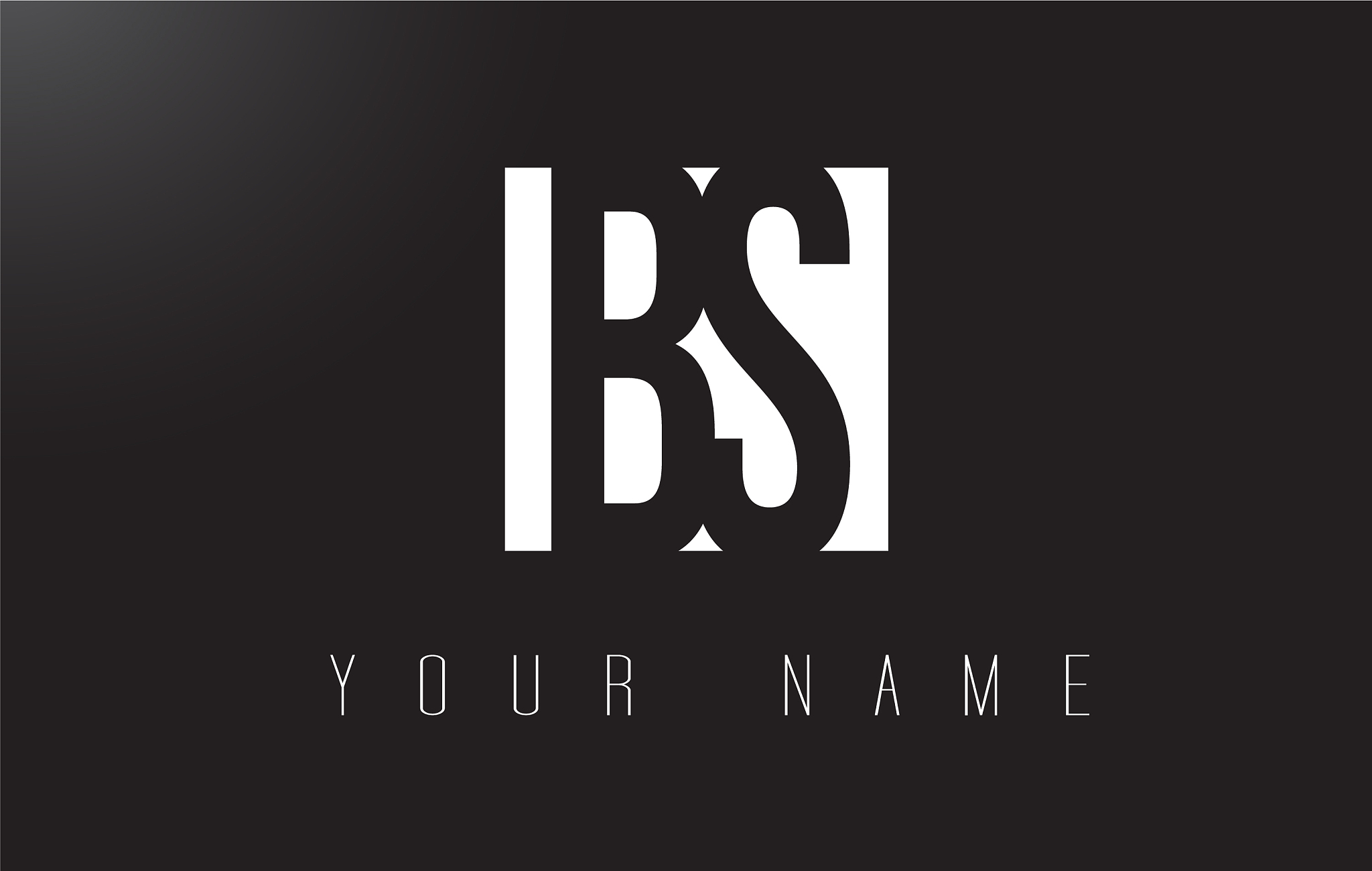 bs letter logo with black and white negative