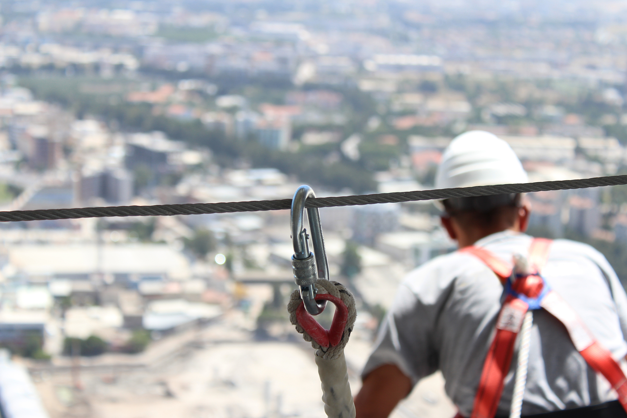 working at a construction site