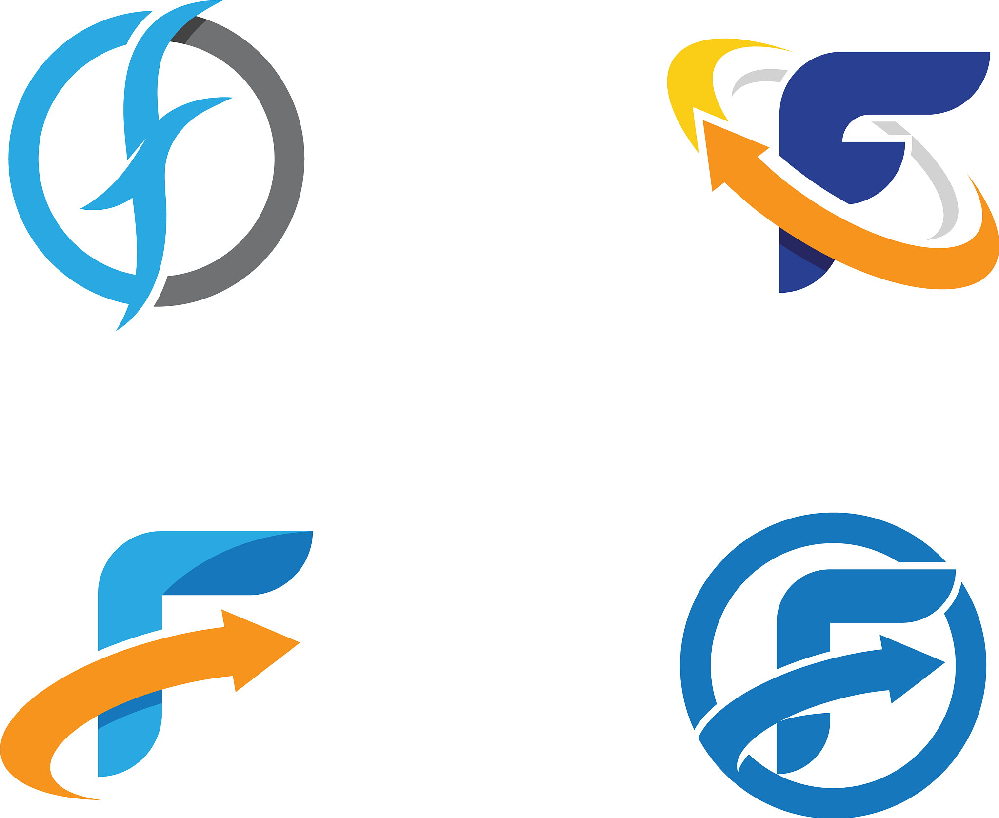 f letter logo template icon