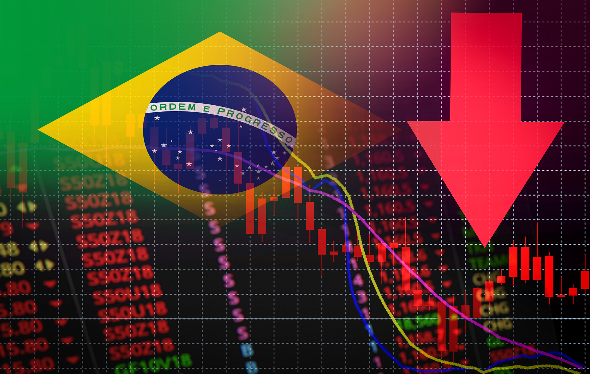 brazil stock exchange market crisis red market price down chart 
