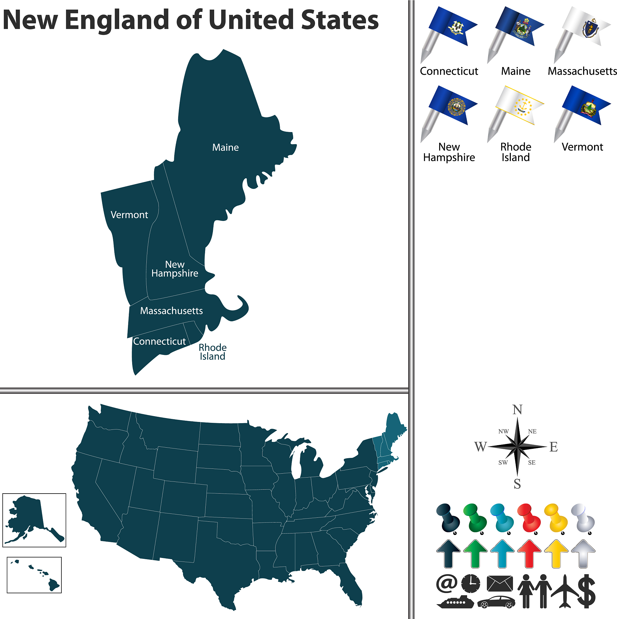 map of new england