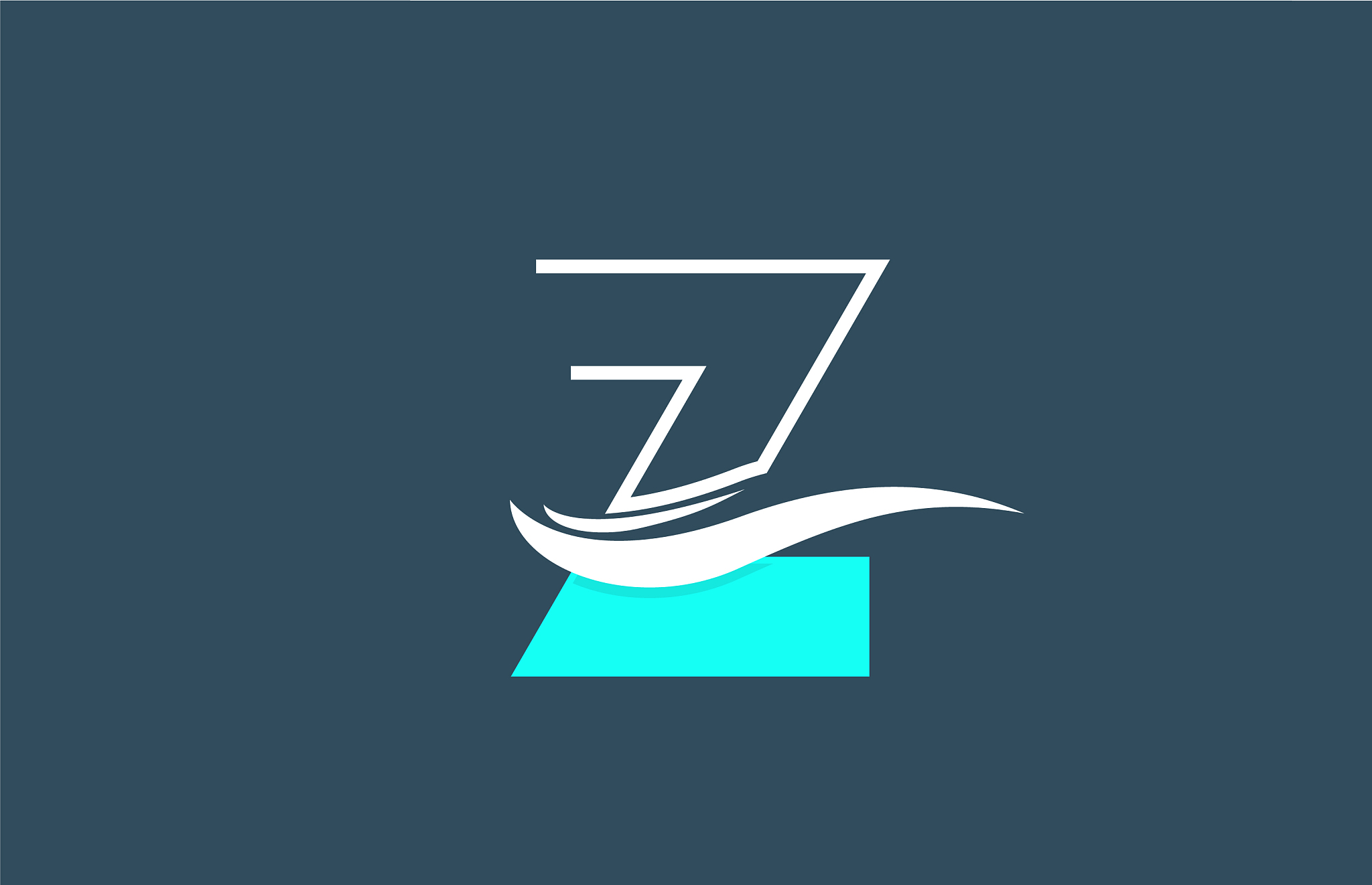 z blue white alphabet letter logo icon