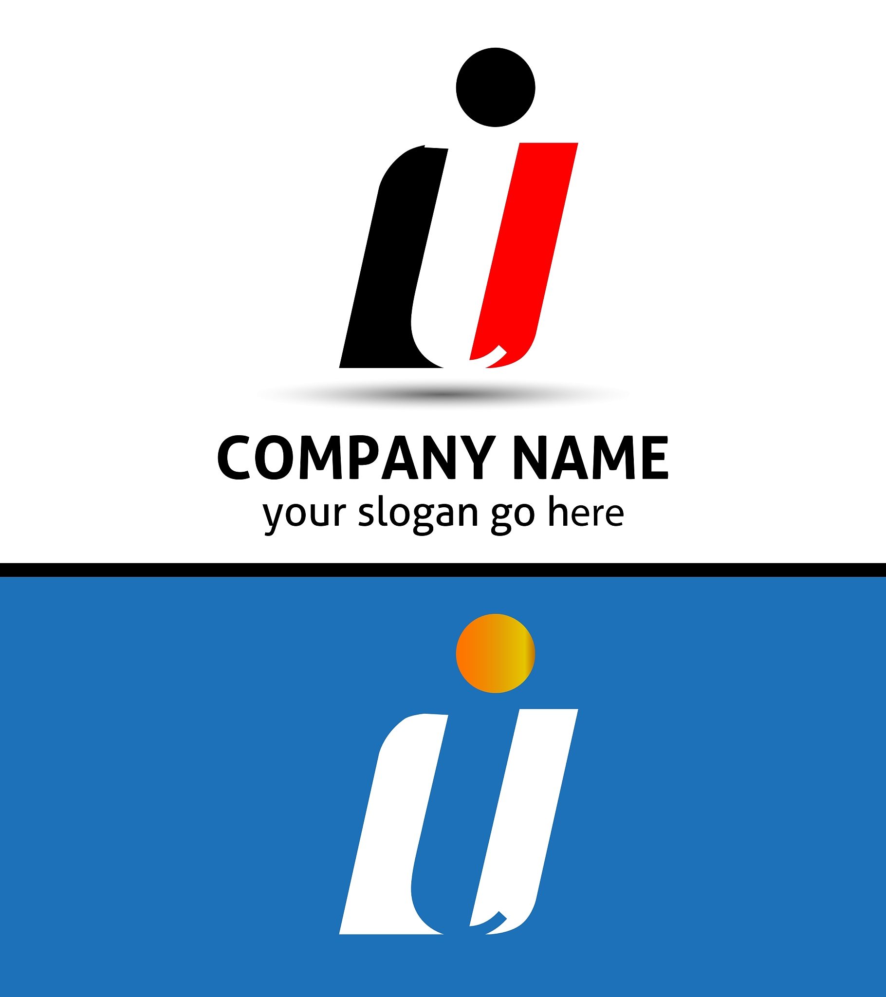 corporate logo i letter company design temp