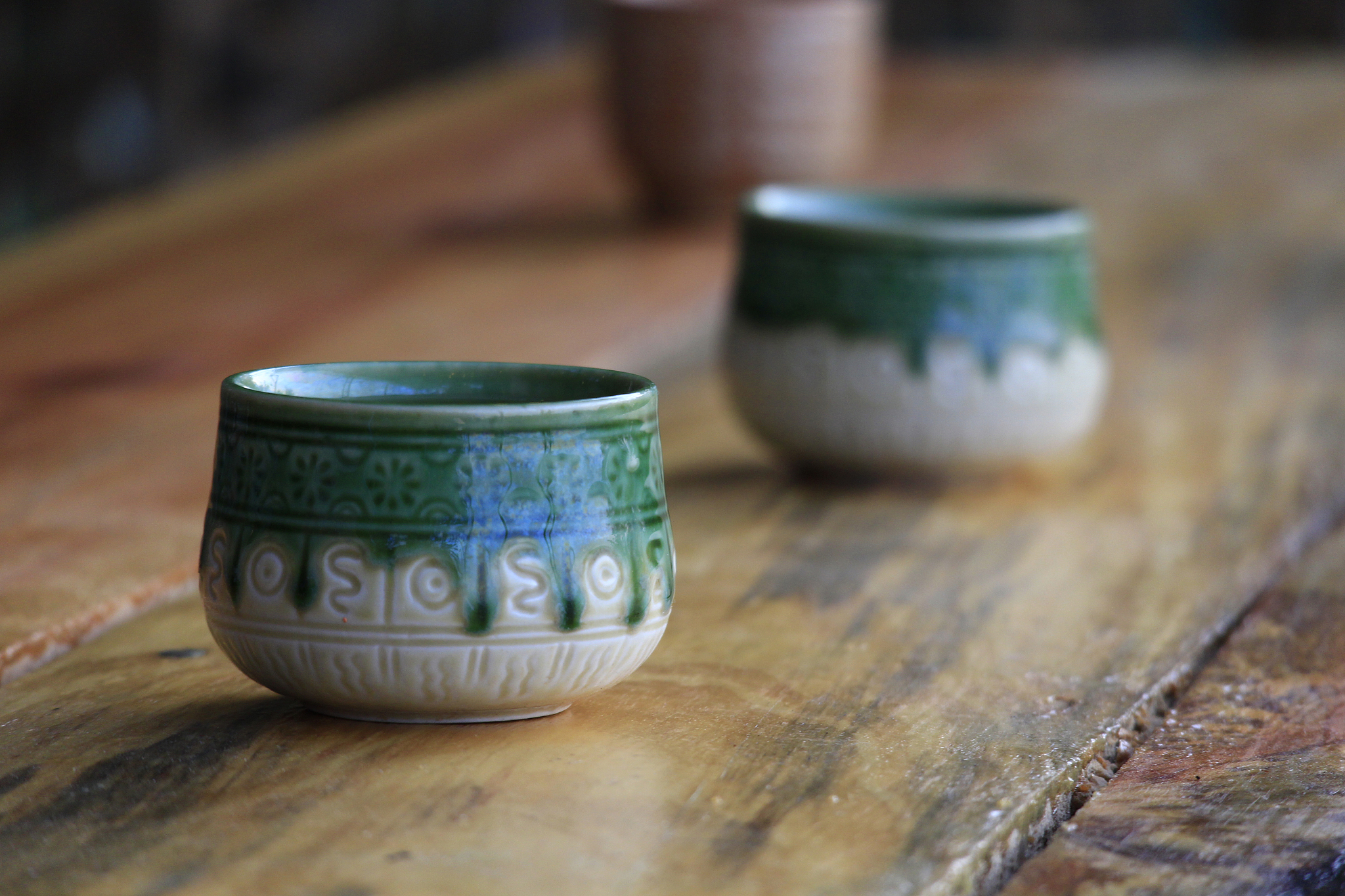 japanese tea cup on wooden table