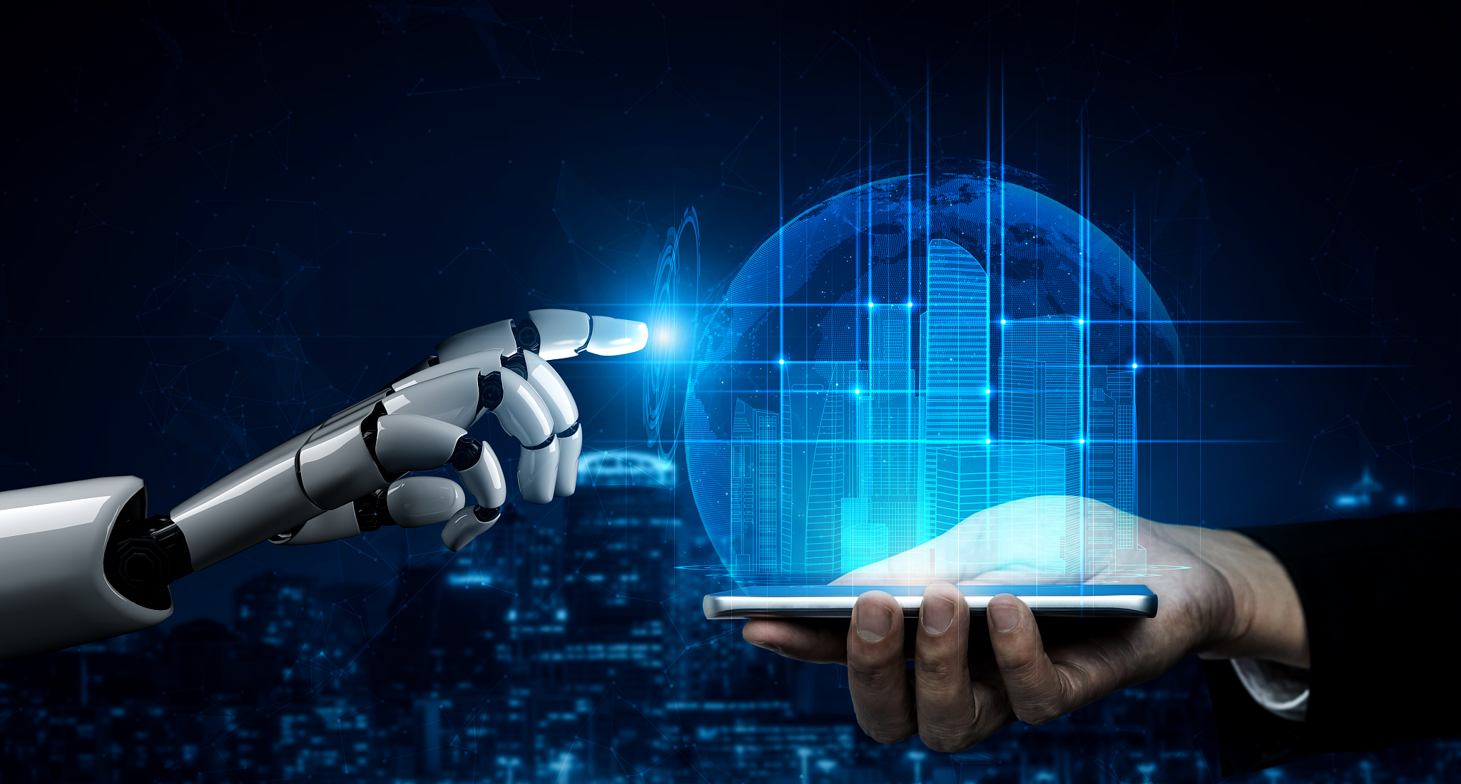 future artificial intelligence robot and cyborg.