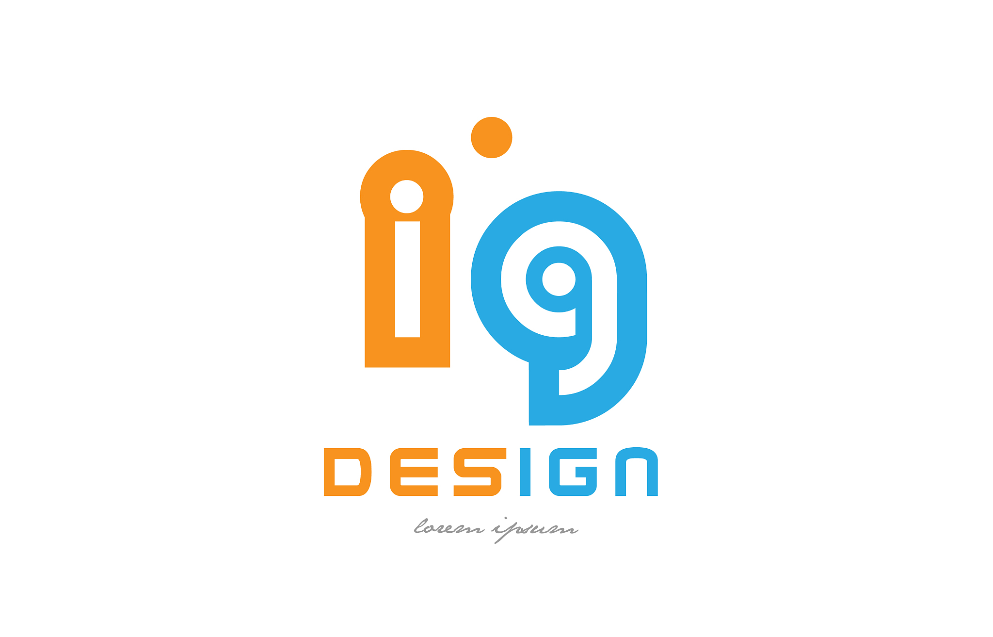 ig i g orange blue alphabet letter logo