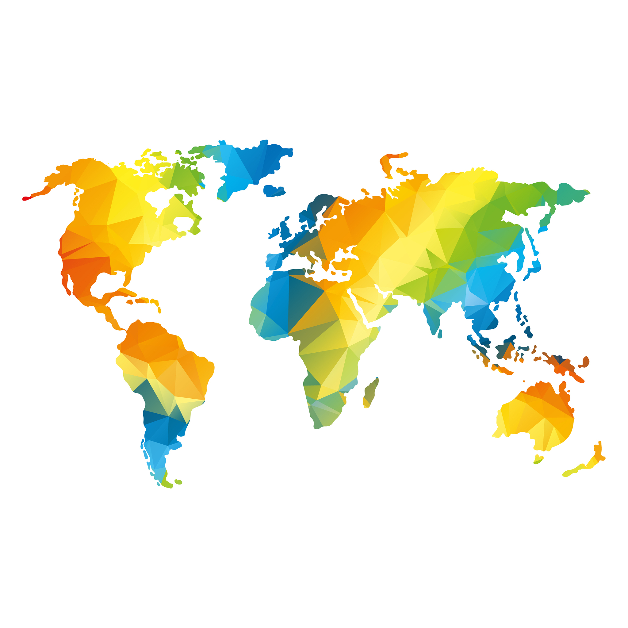 low poly global world map