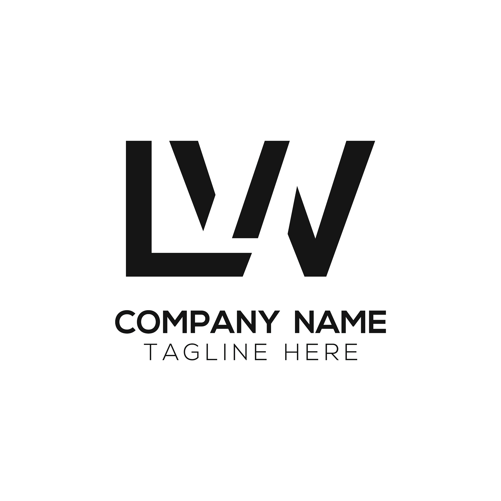 initial lw letter business logo design template