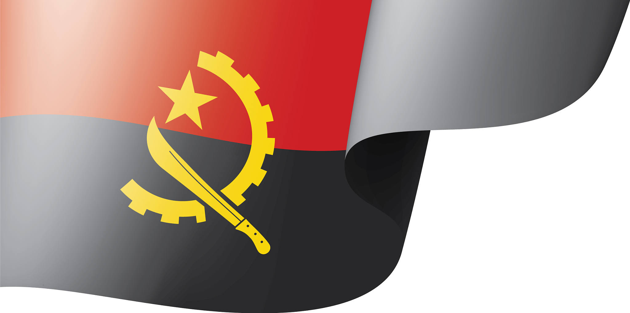 angola flag on a white