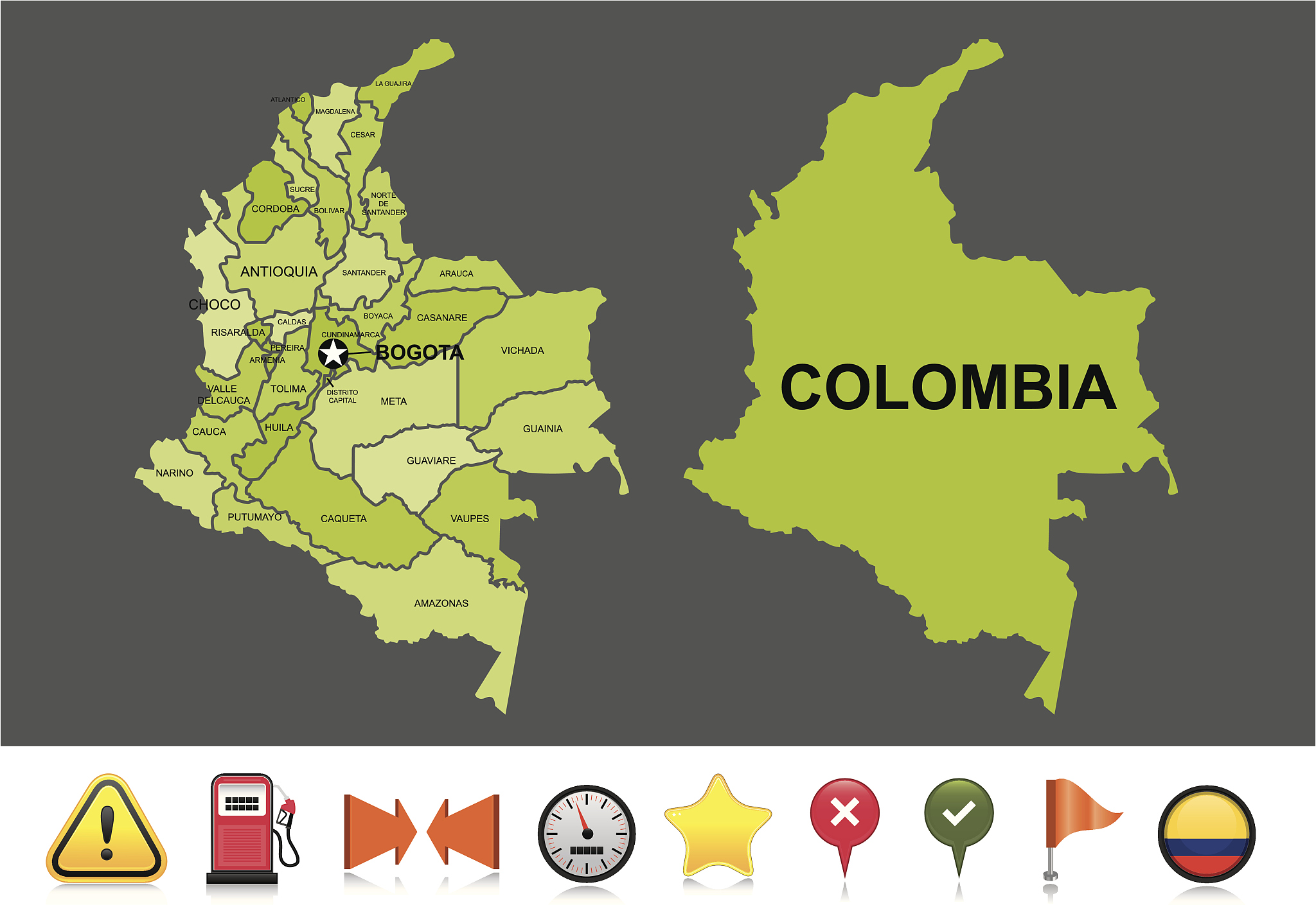 colombia navigation map