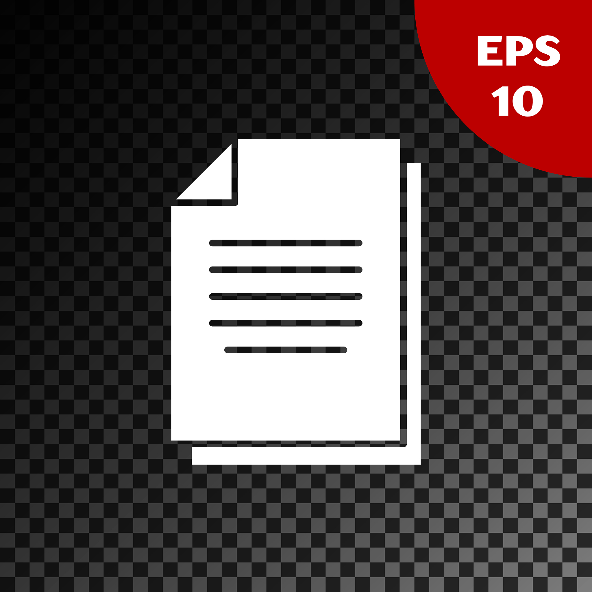 white document icon isolated on transparent dark