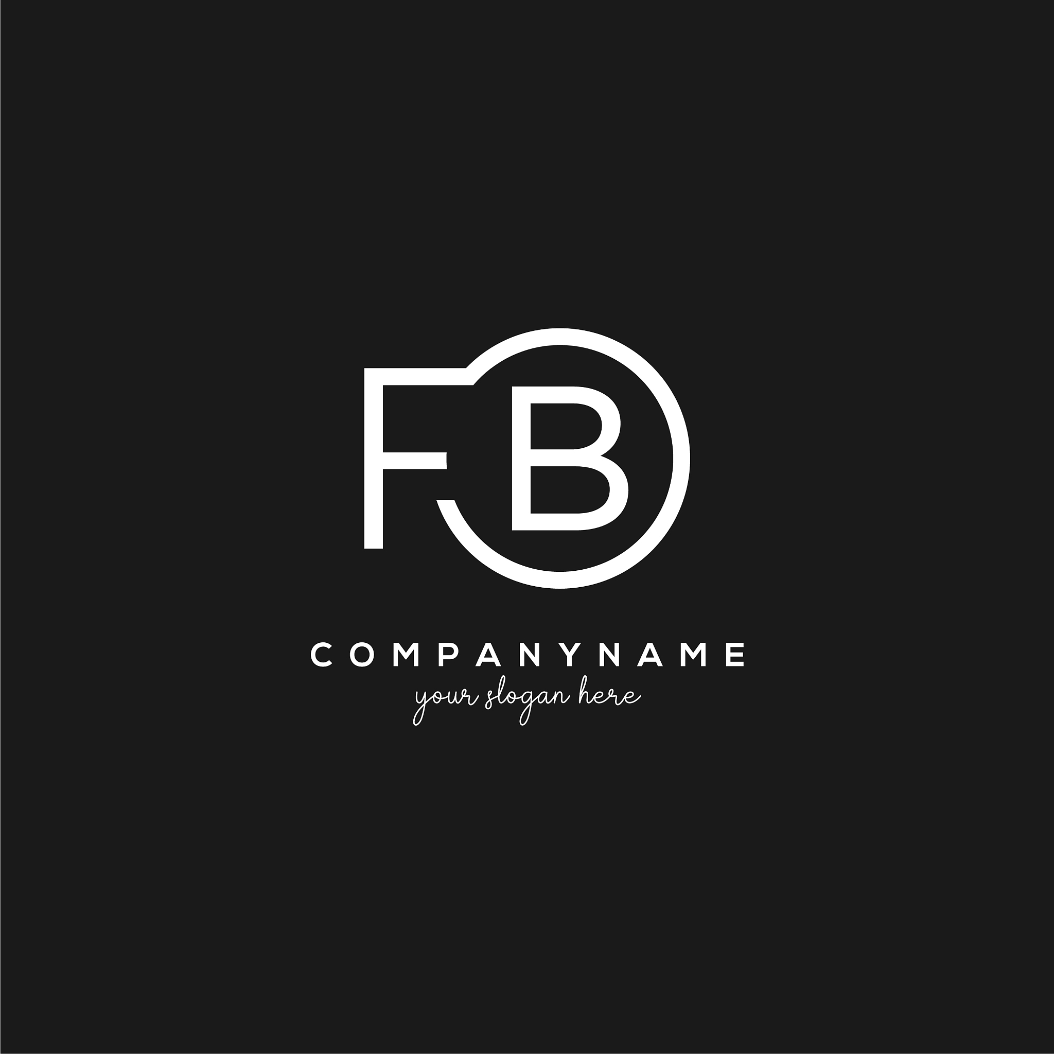 initial fb letter logo with circle template