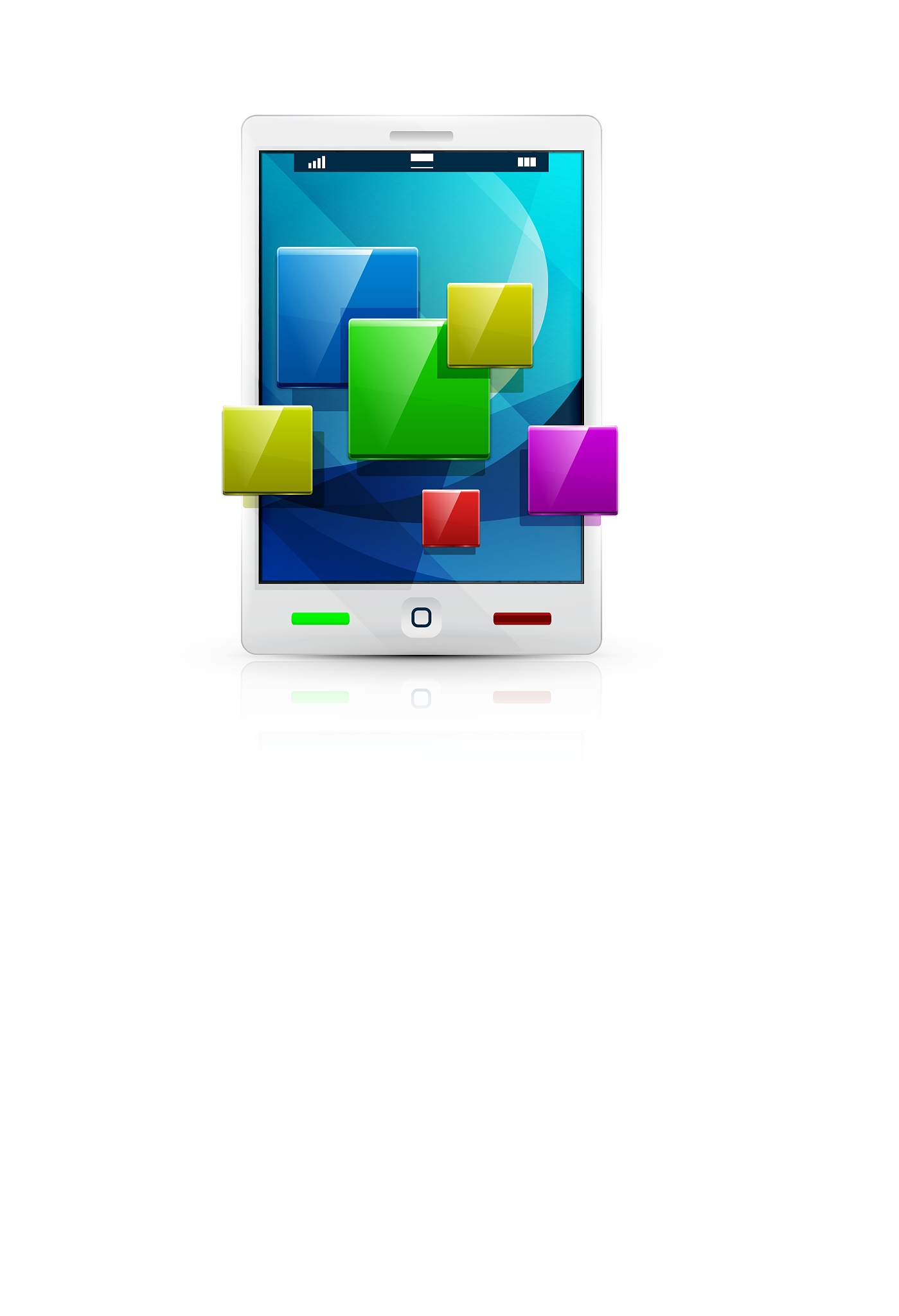 white mobile phone and application concept
