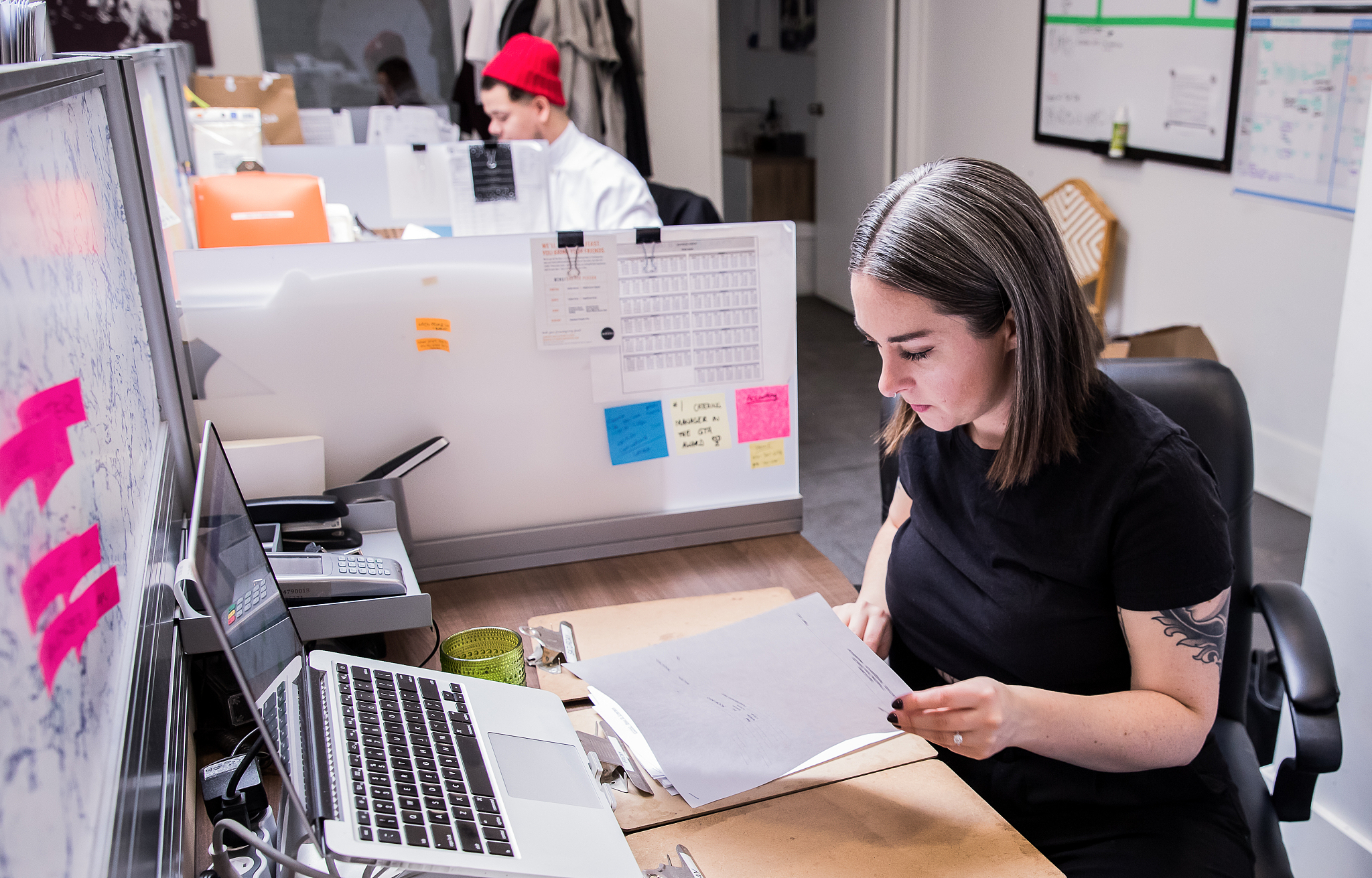 woman working in an office space