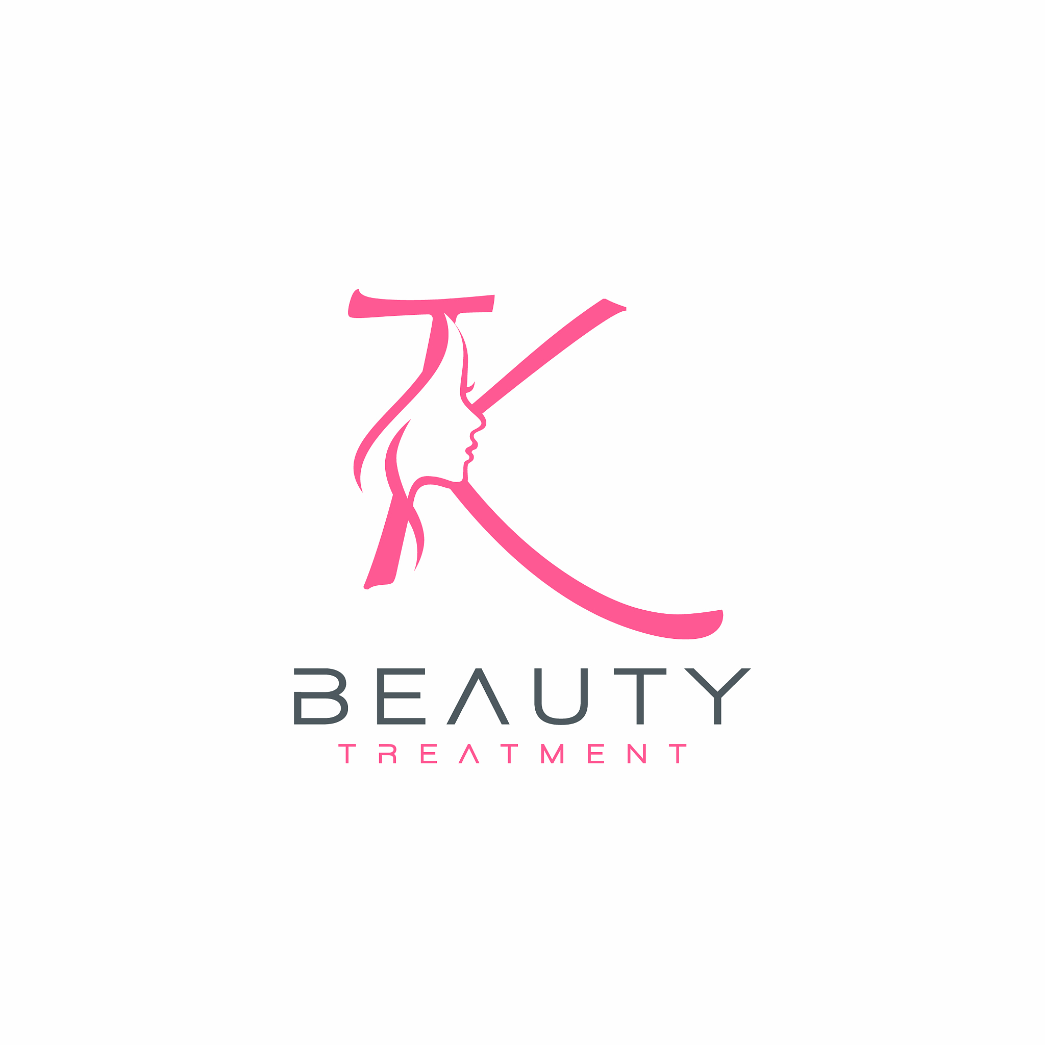 letter k beauty face logo design icon