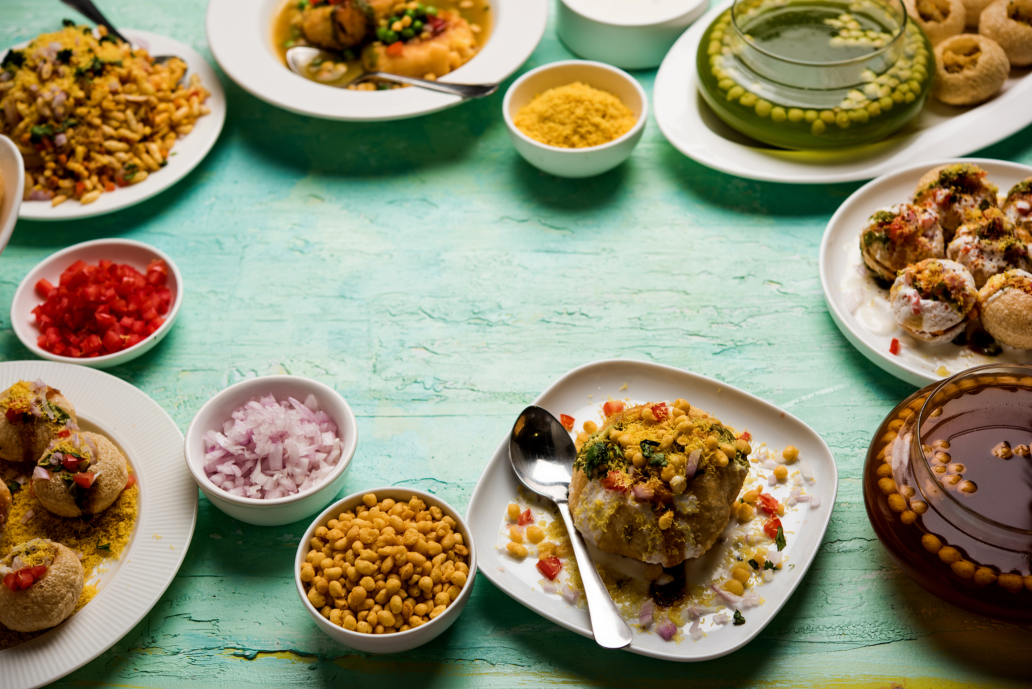 bombay chat food in group
