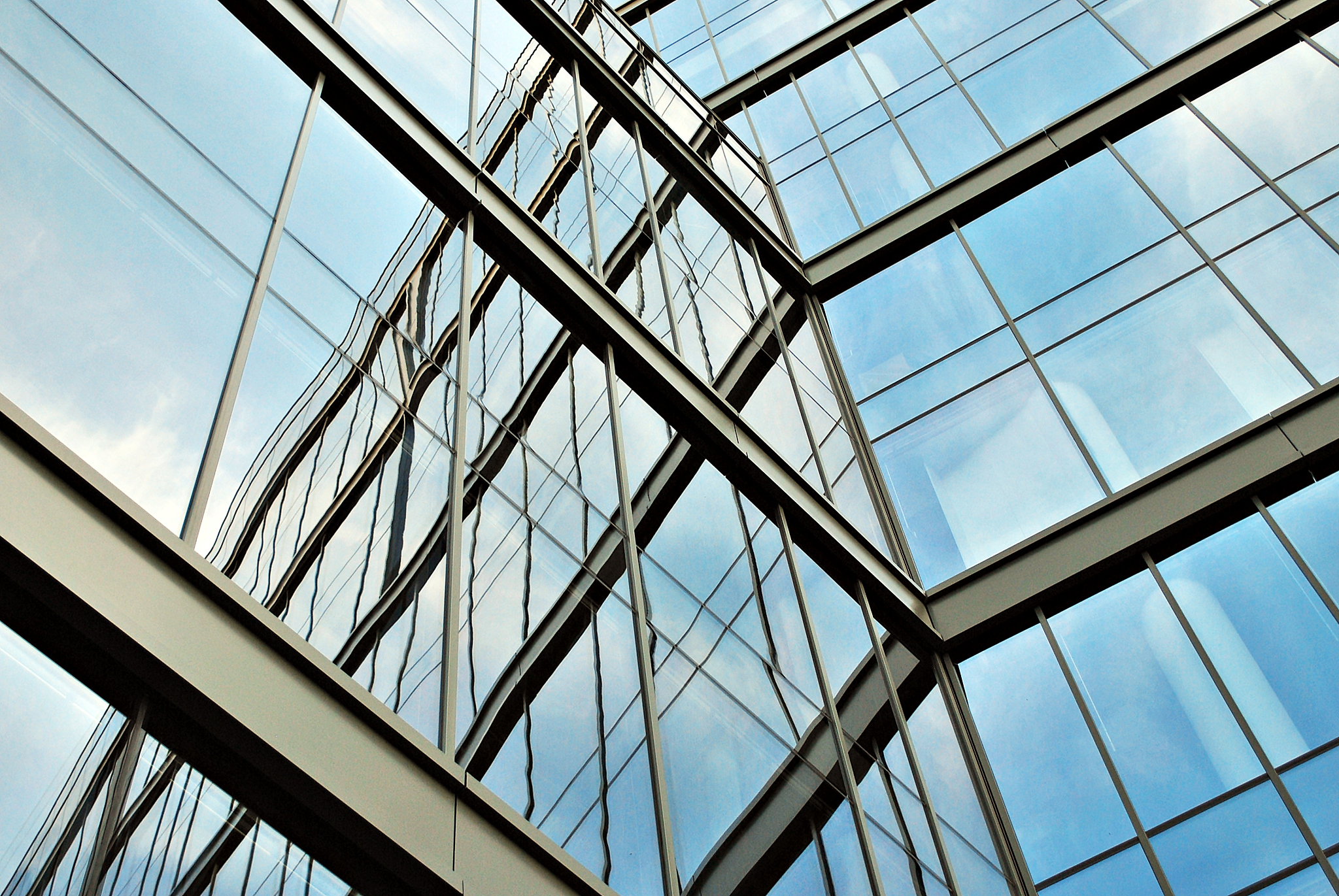 modern building.modern office building with facade of glass
