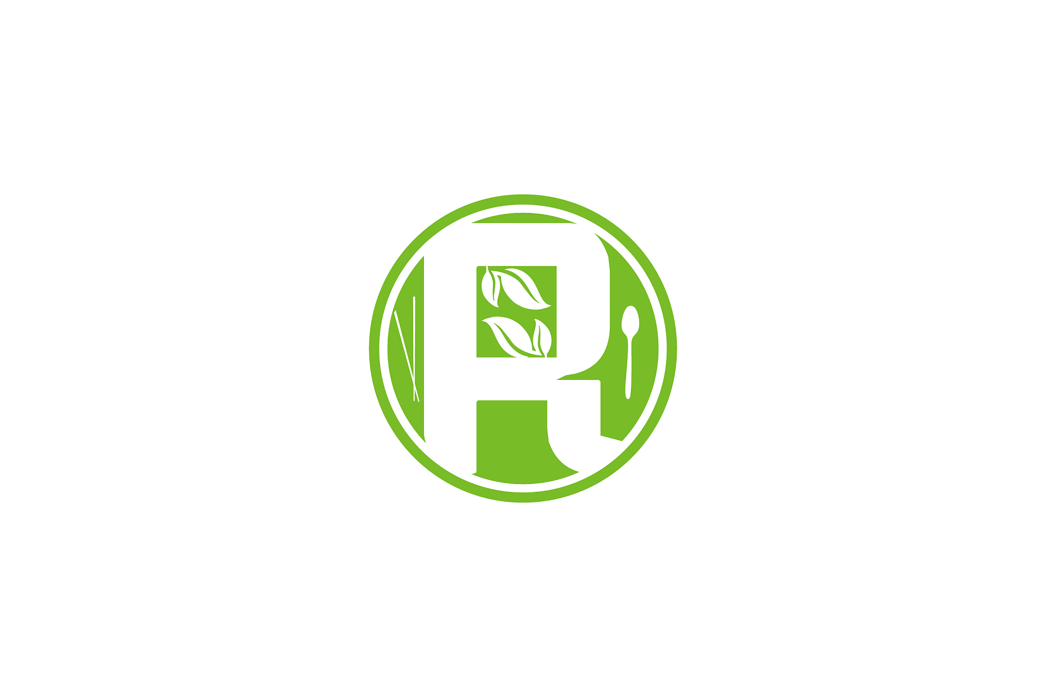 letter r healthy food logo designs inspiration