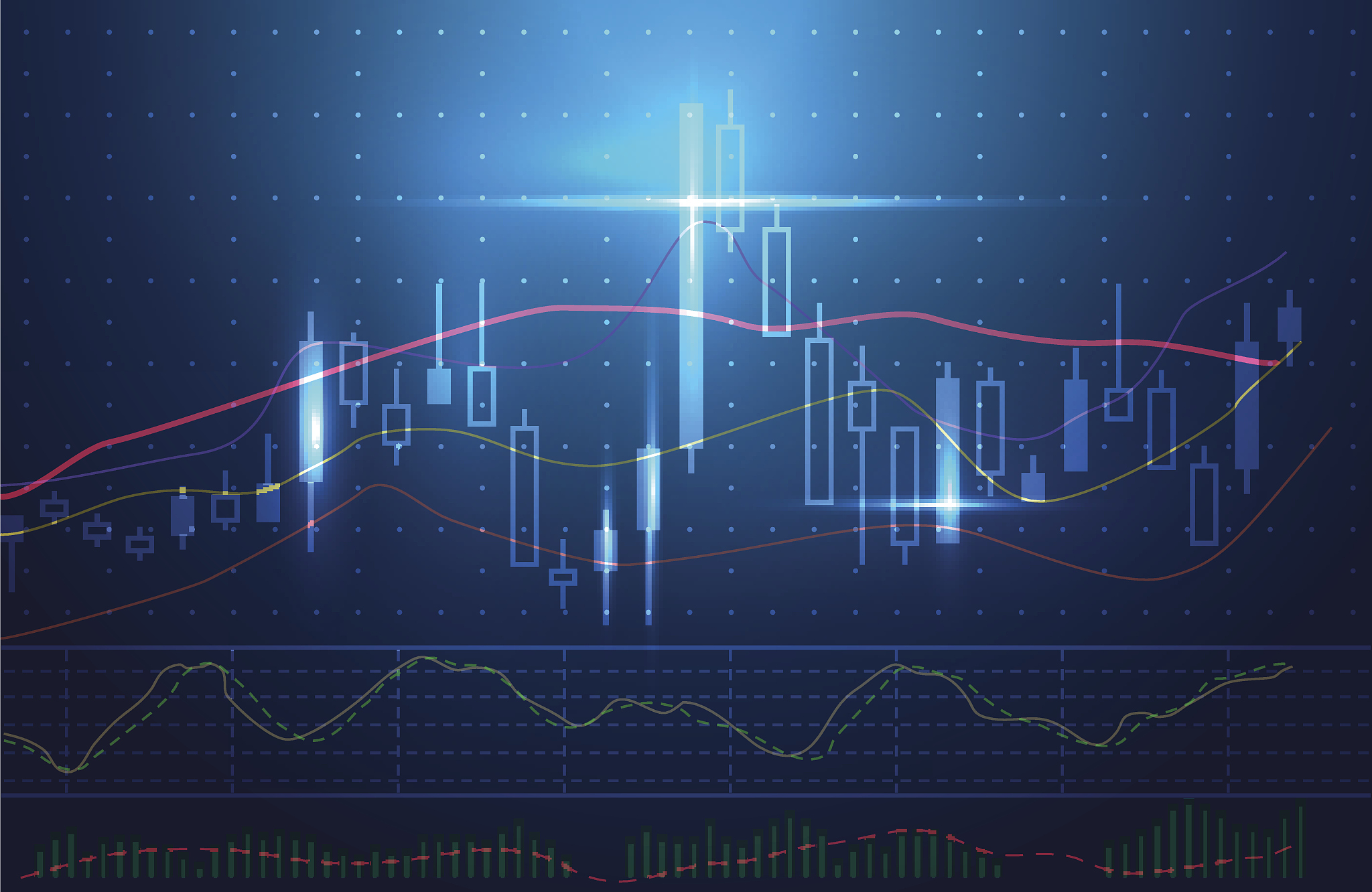 blue theme background concept about investment in stock.