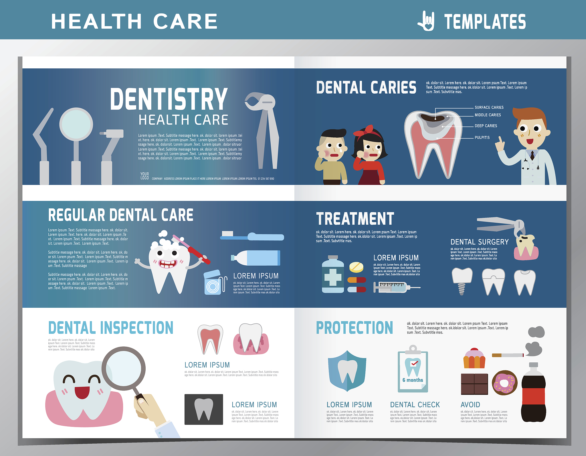 health care flyer leaflet brochure template a4 size