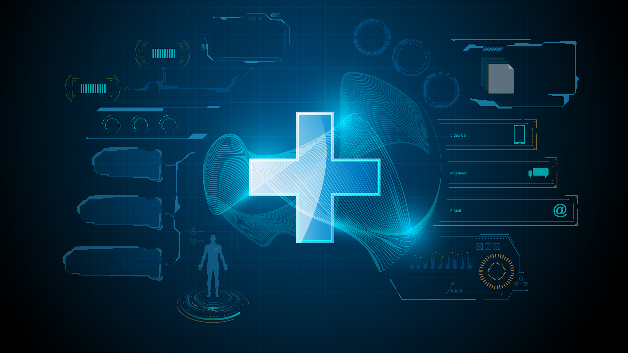 abstract medical hud ui system pattern tech telecommunication in