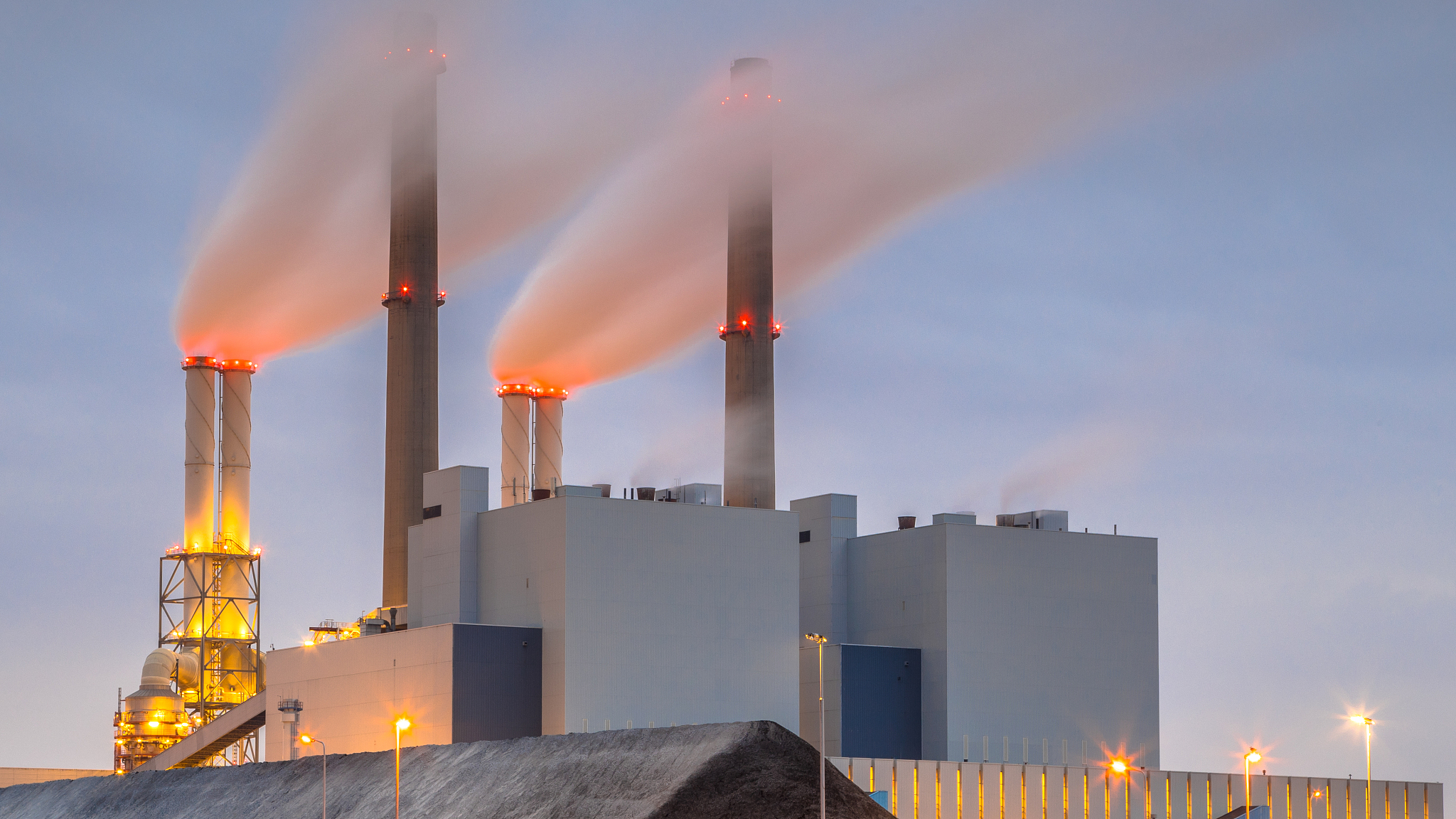 detail of coal powered power plant rotterdam