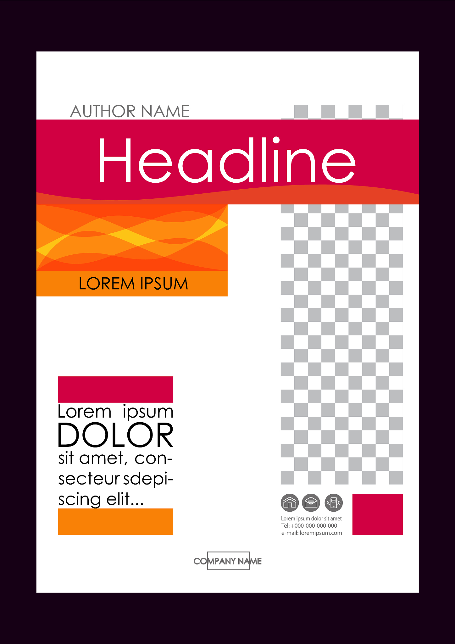 editable vector. a4 business book cover layout design template f
