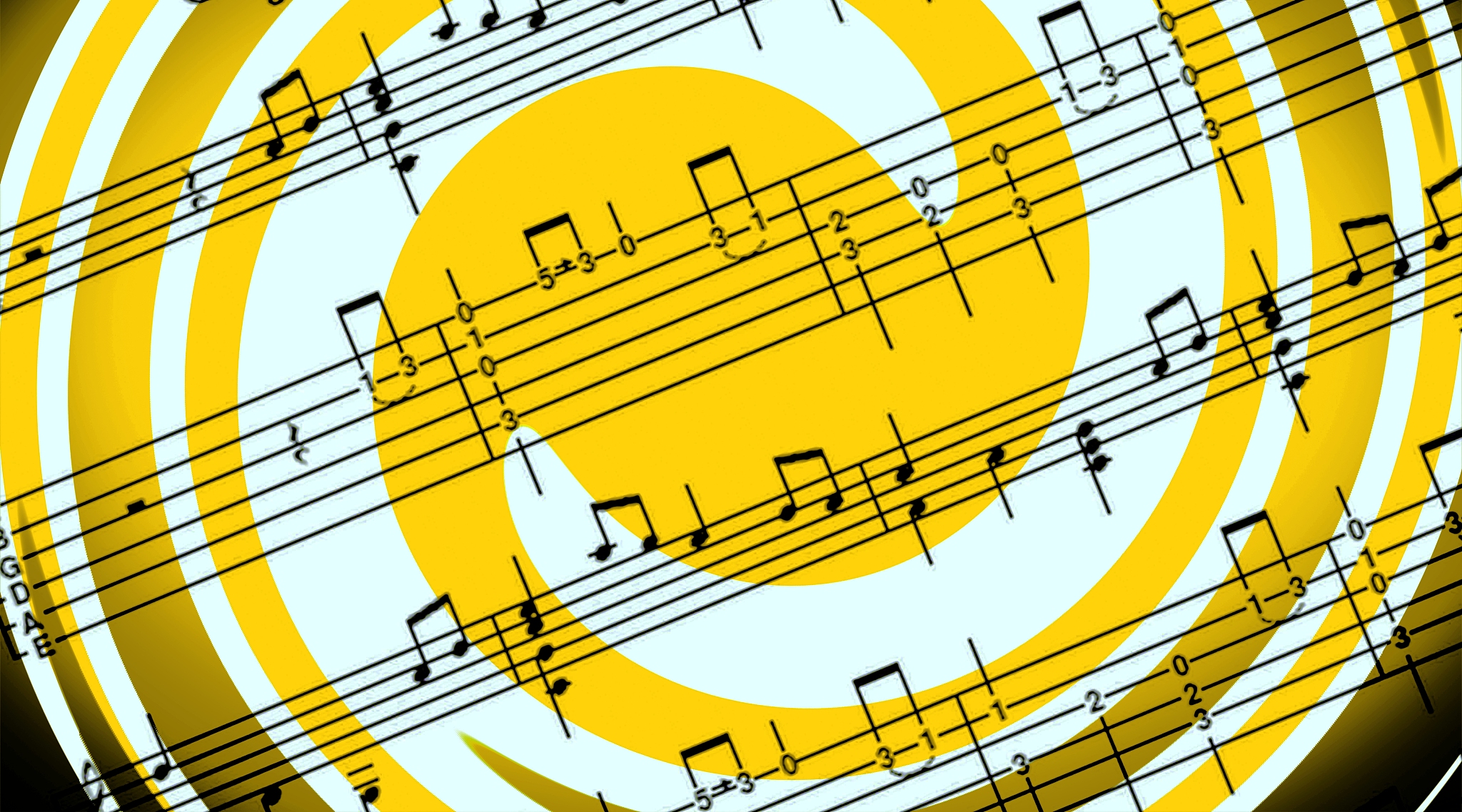 musical notes on a musical spiral background. beautiful backgrou