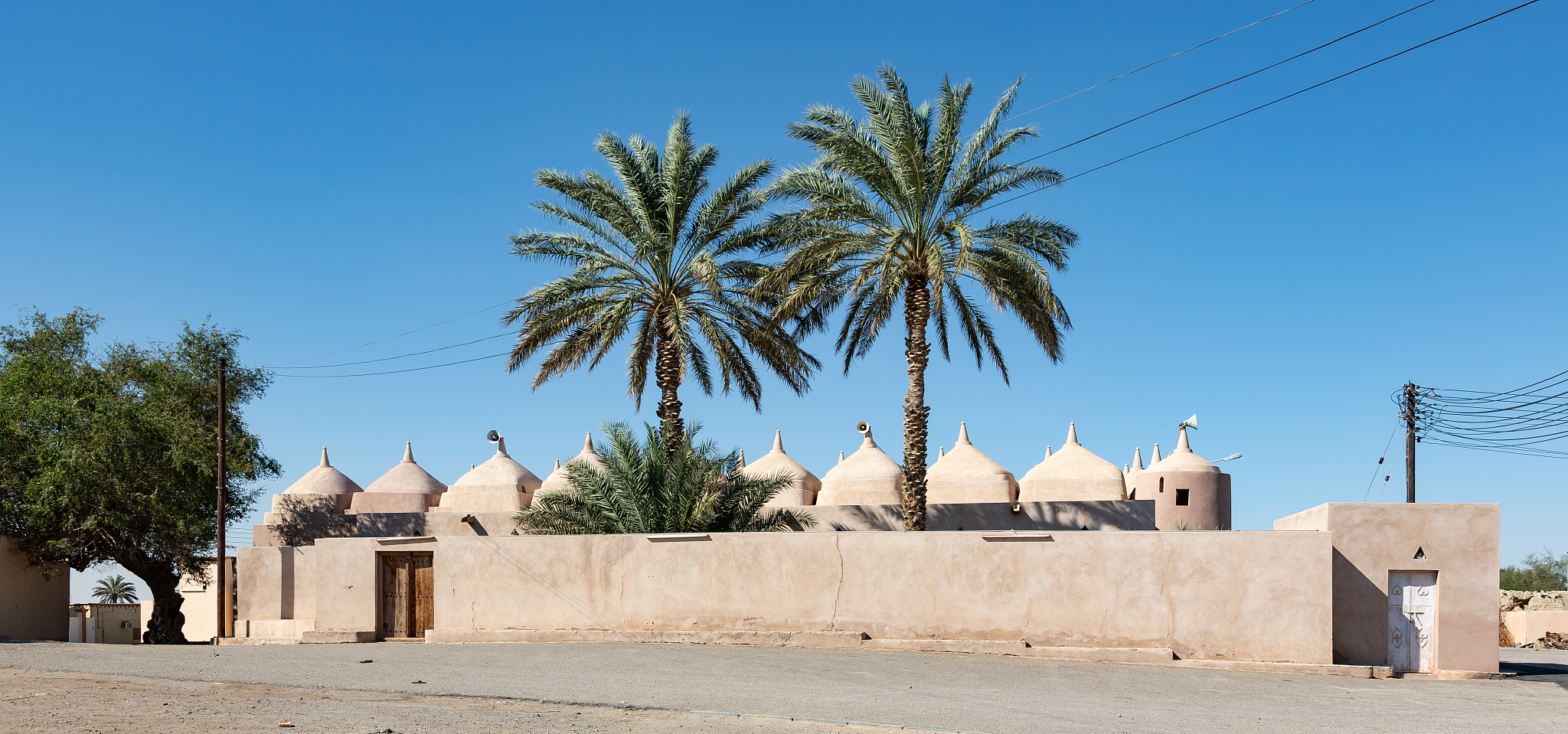 al hamouda mosque with its profusion of numerous domes, located 