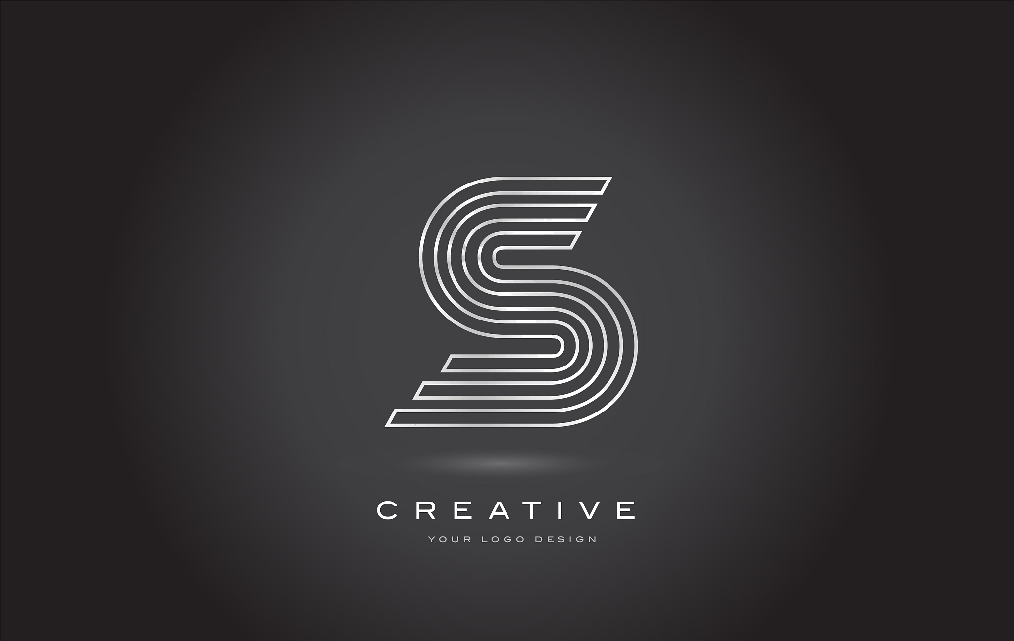 s silver steel letter monogram logo design