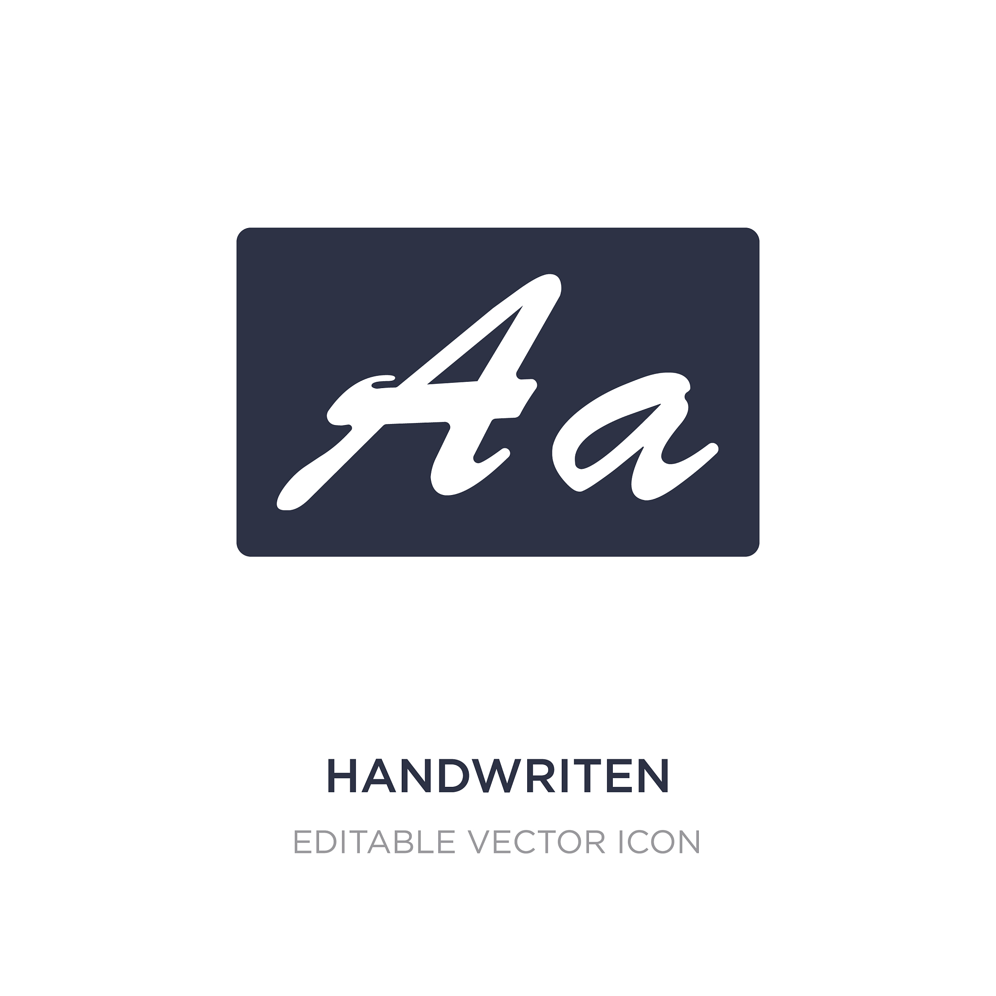 handwriten alphabet icon on white background