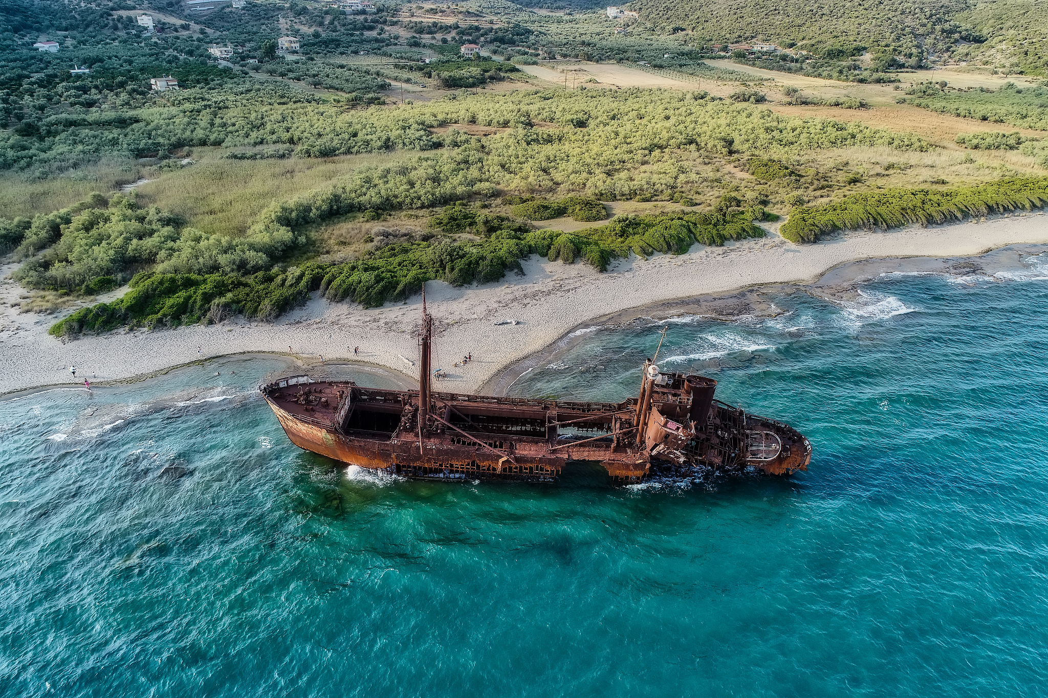 shipwreck dimitrios in gythio peloponnese, in greece