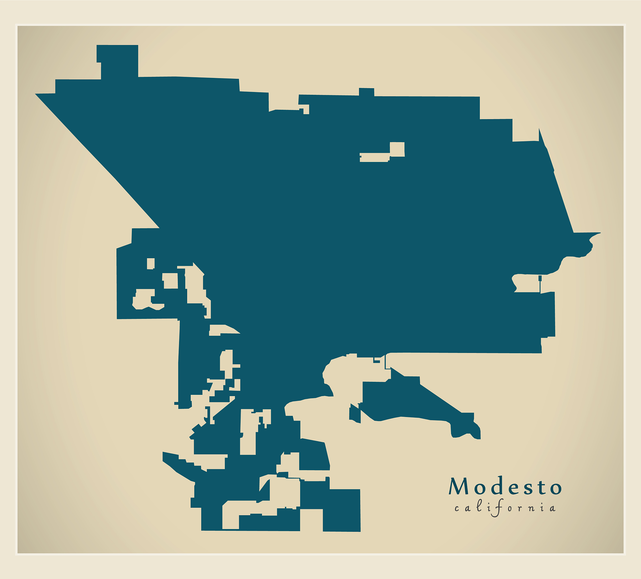 modern city map - modesto california city the