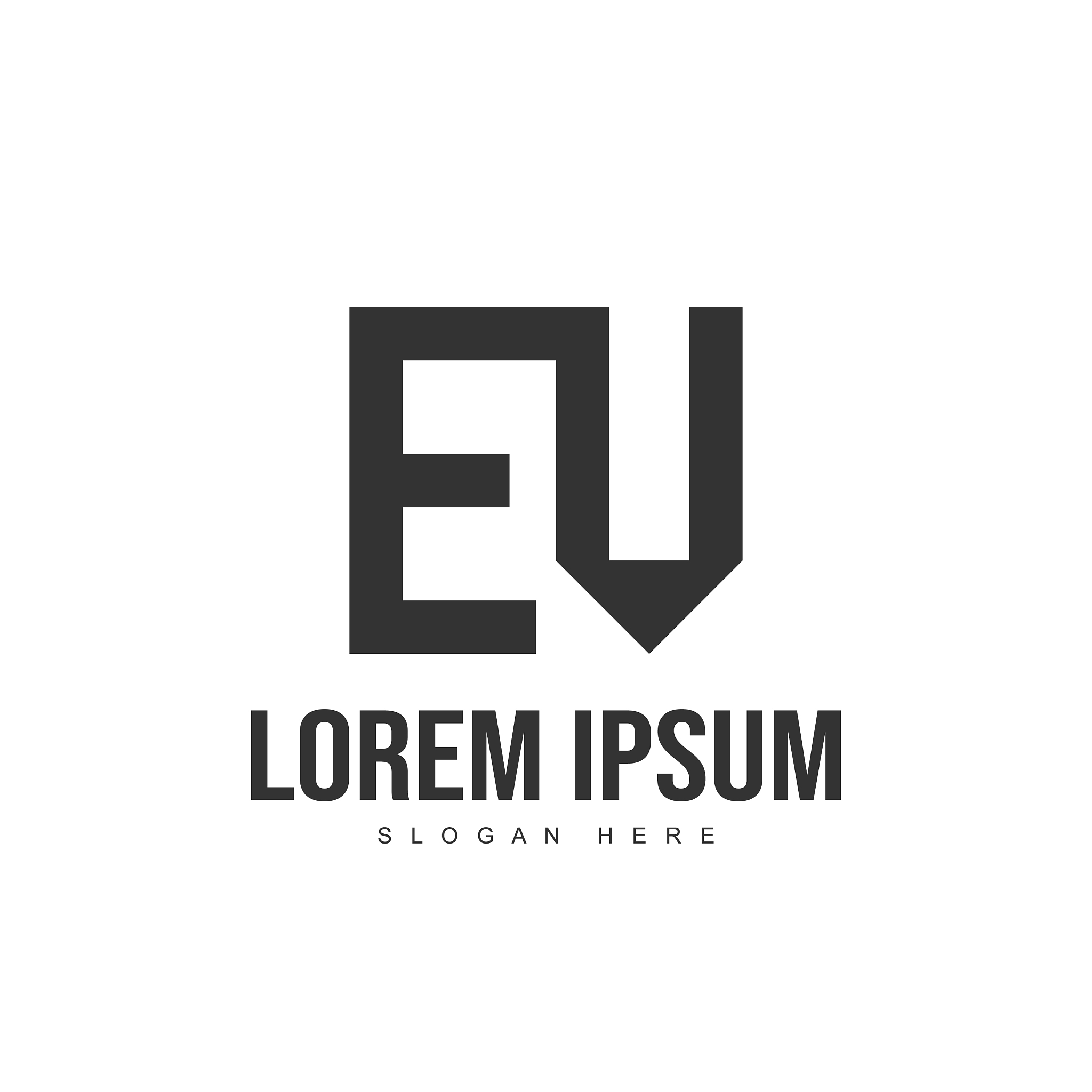 ev letter logo design initial letter logo template