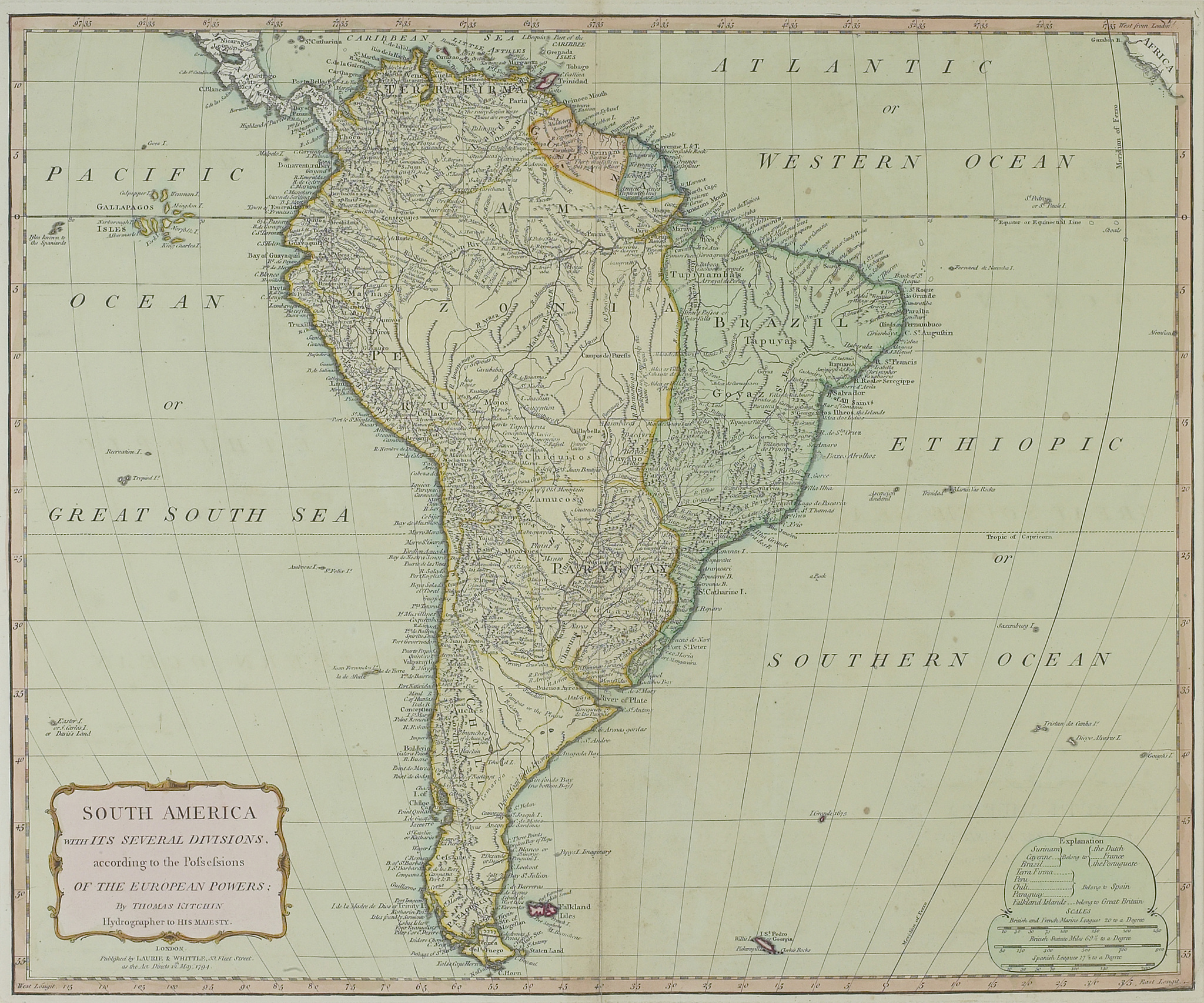 map of south america