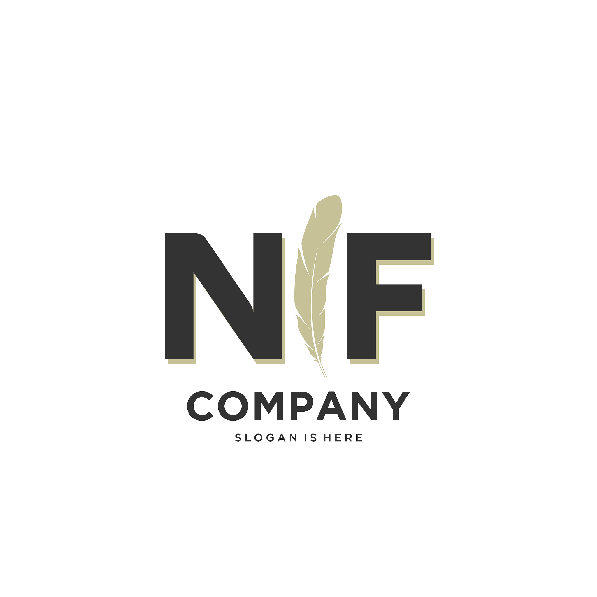 initial nf letter unique attractive creative