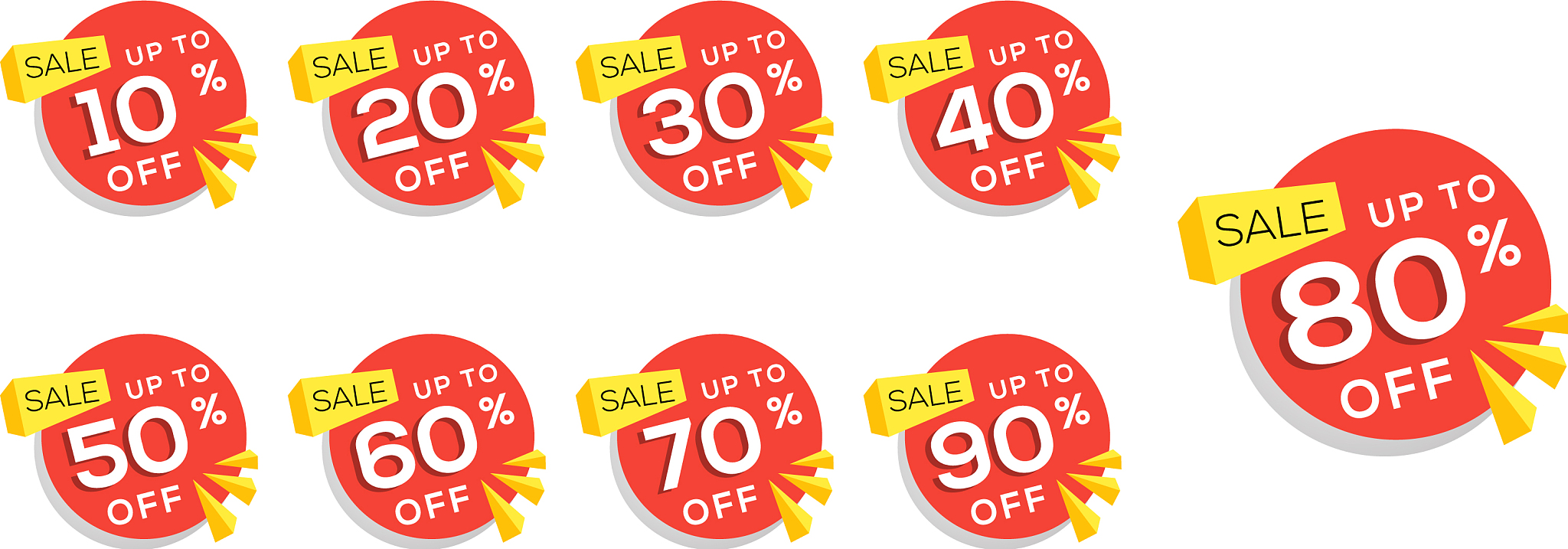 sale tags badges template percent sale label