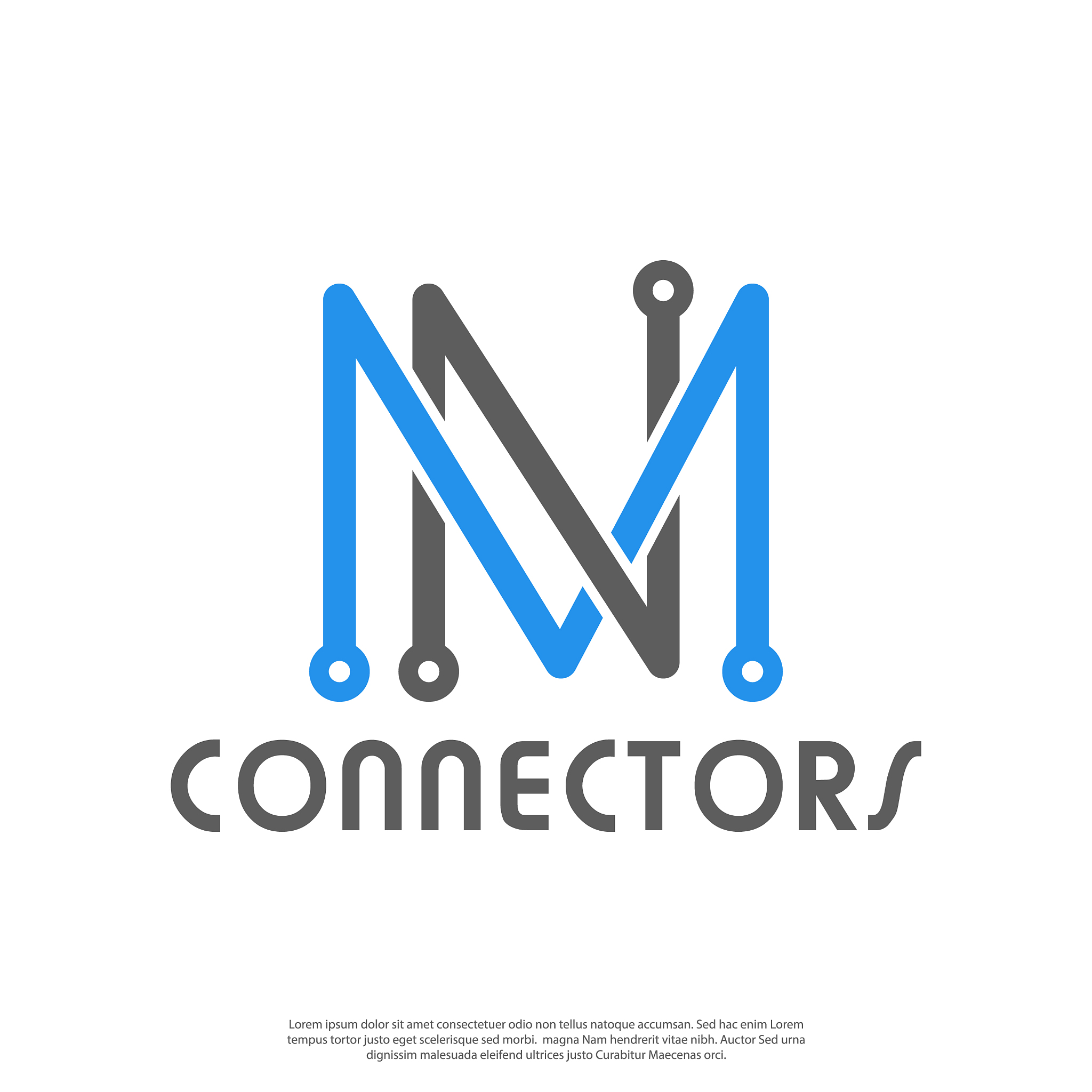 minimalist modern logo initials mn