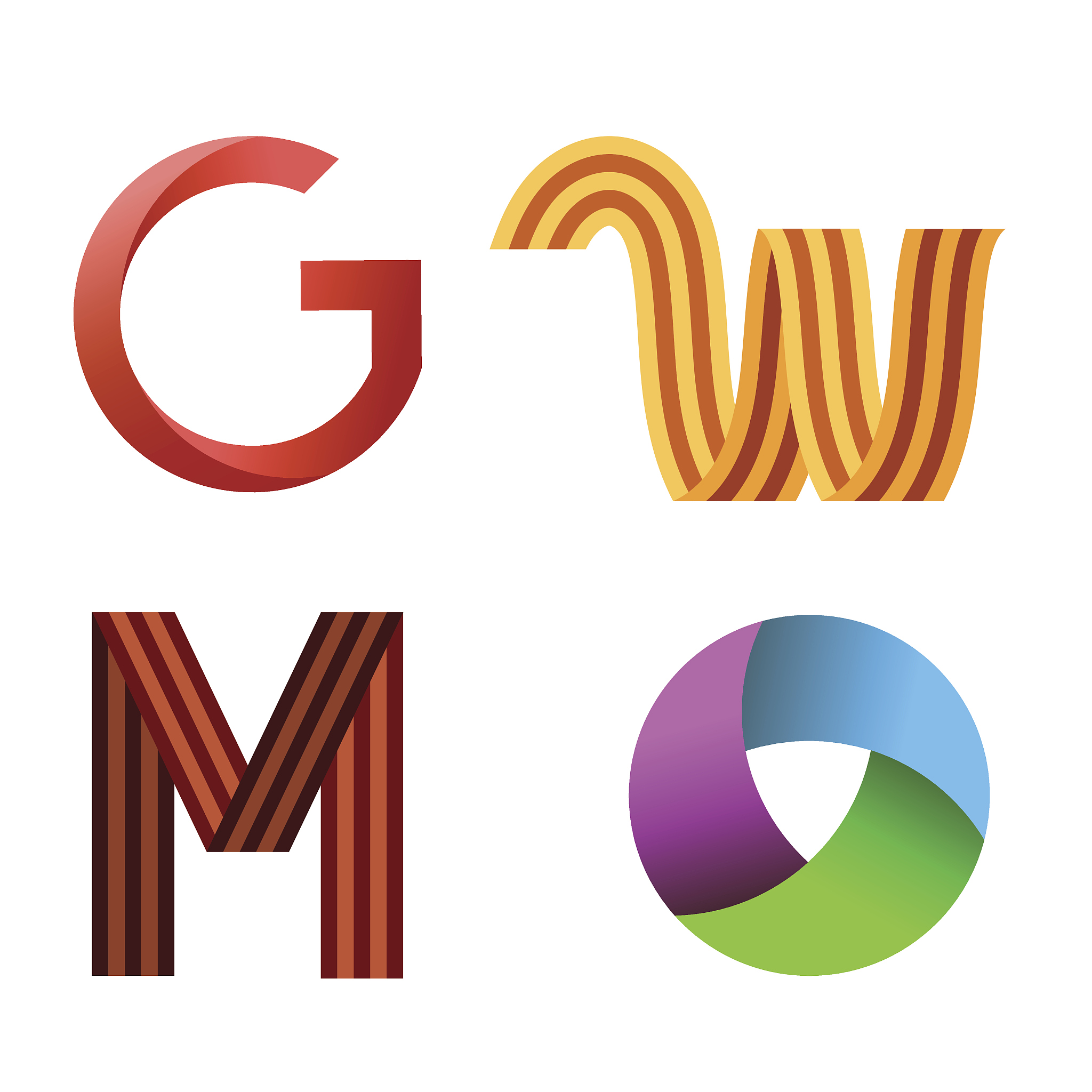 set of different colored icons