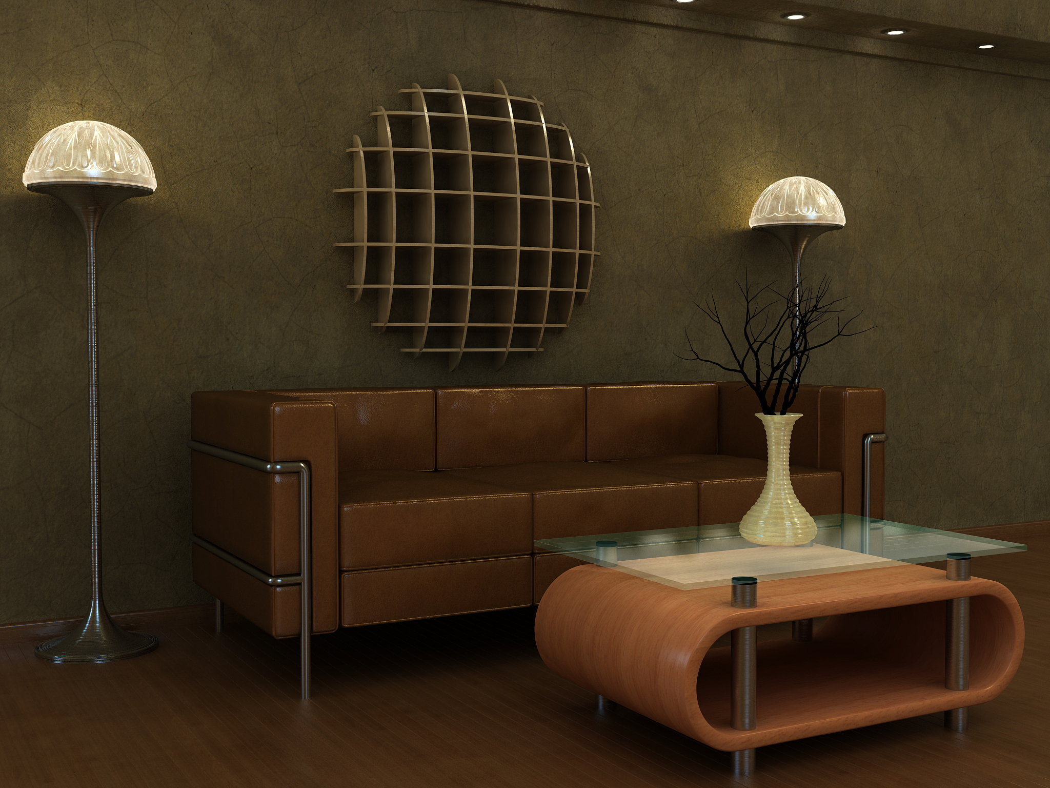 interior visualization of a classic art deco revival style loung