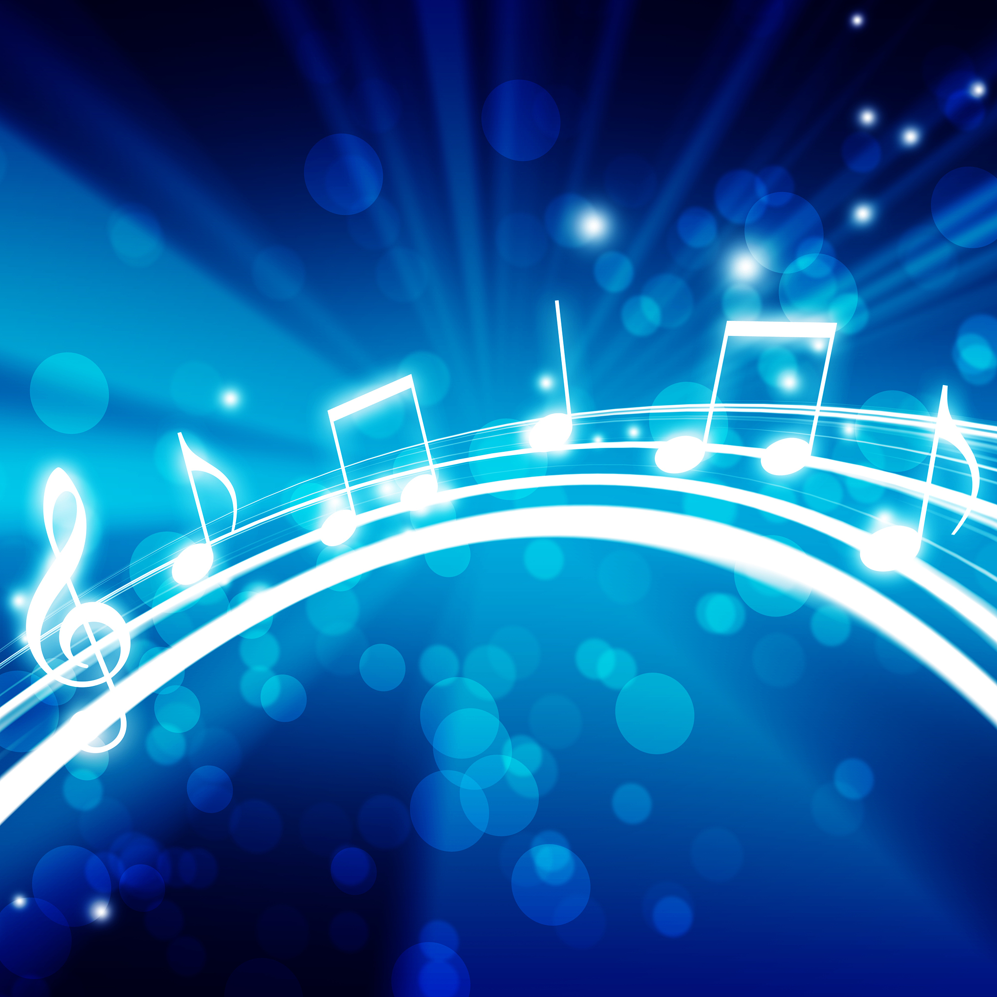 glowing background with musical notes