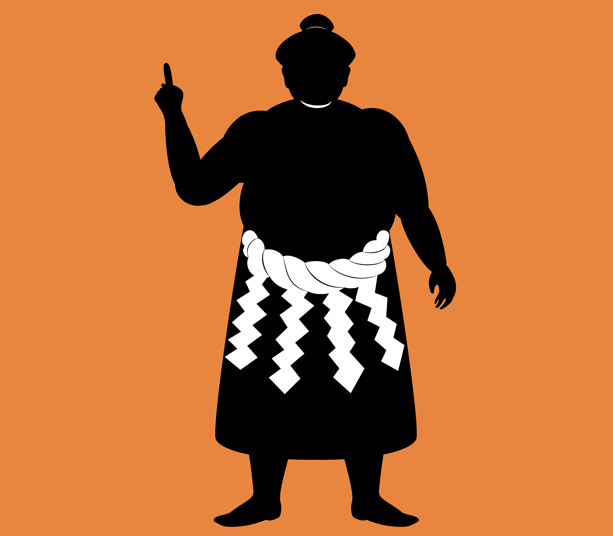 japanese sumo wrestler silhouette vector art