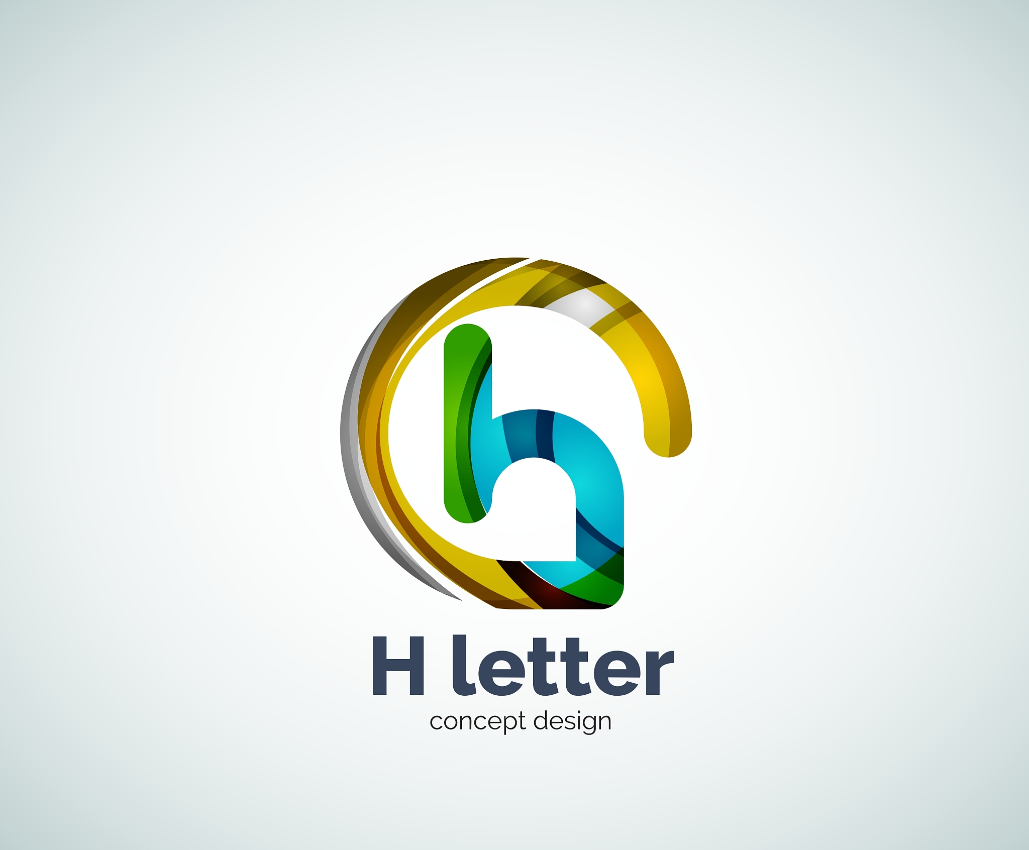 abstract h geometric letter logo template